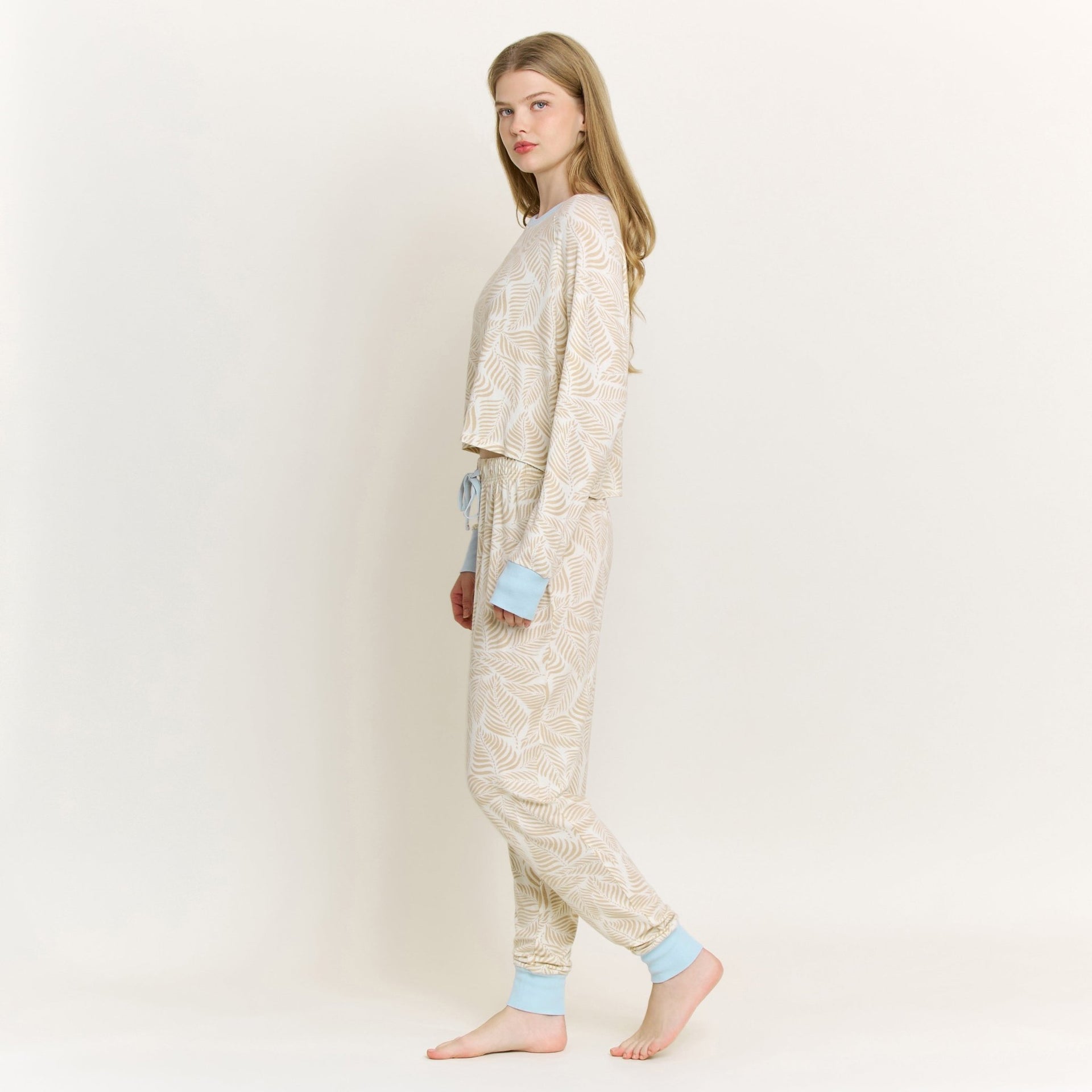 Star Seeker Long Cuff Set in Palm Rays - Sleepwear & Loungewear -