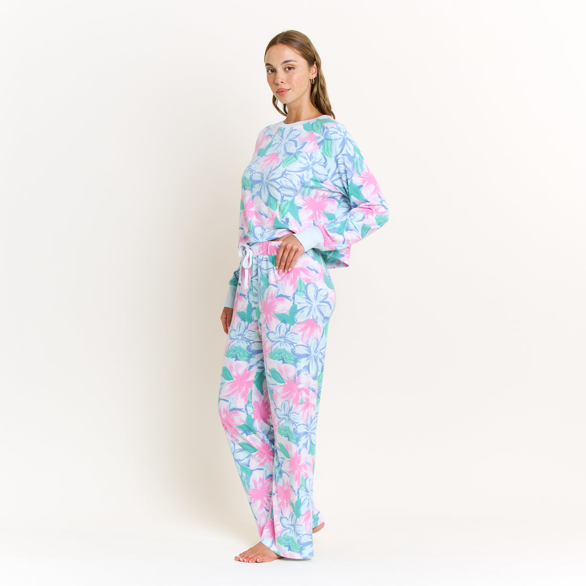 Star Seeker Long Open Set in Daybreak Floral - Sleepwear & Loungewear -