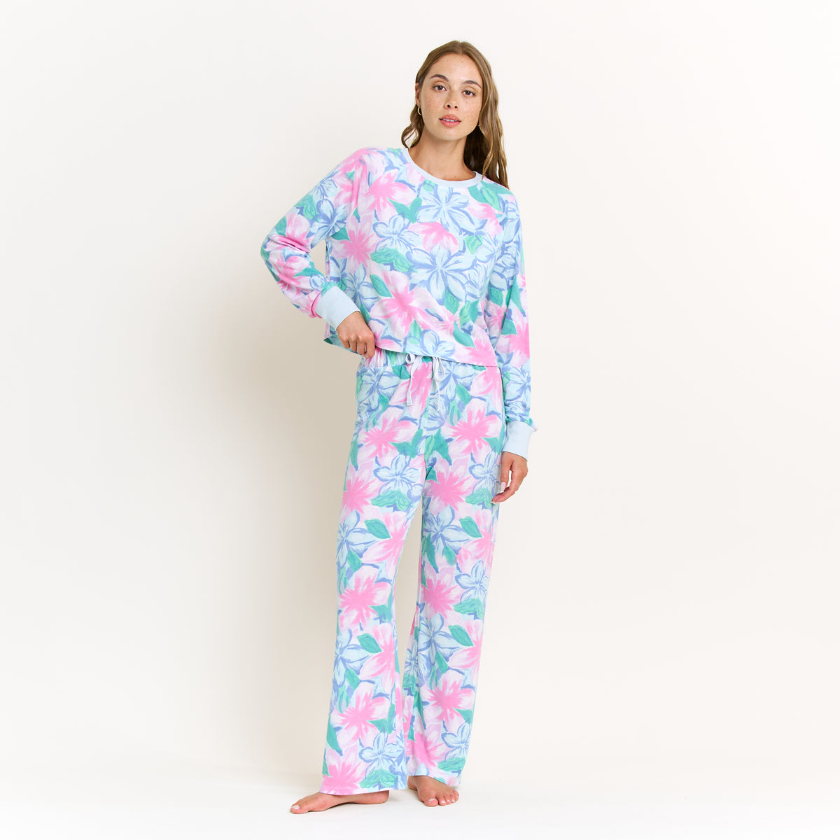 Star Seeker Long Open Set in Daybreak Floral - Sleepwear & Loungewear -