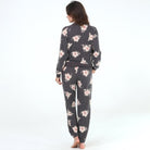 Star Seeker Long Set In Black Magnolias - Loungewear -