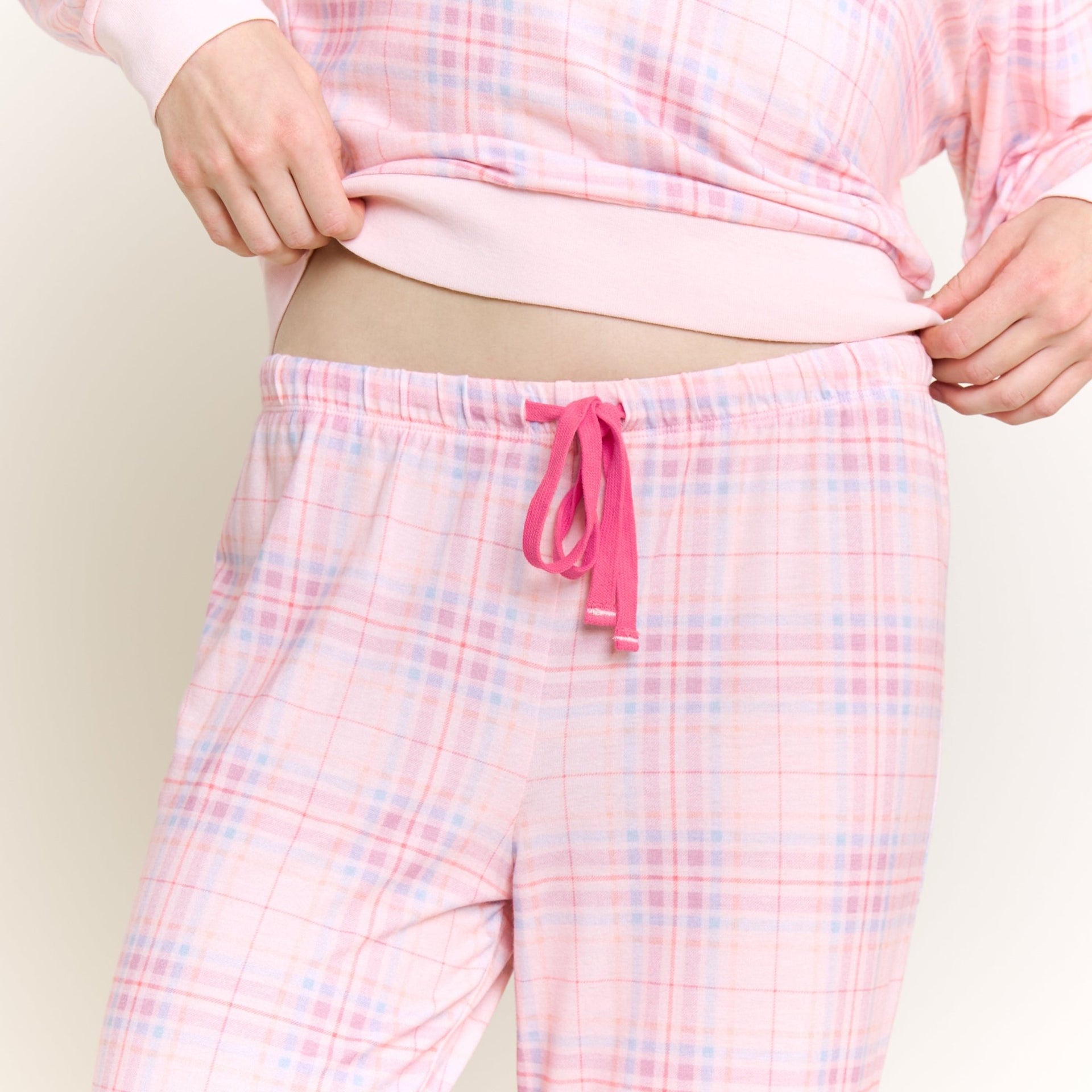 Star Seeker Long Set in Budding Plaid - Honeydew - XS