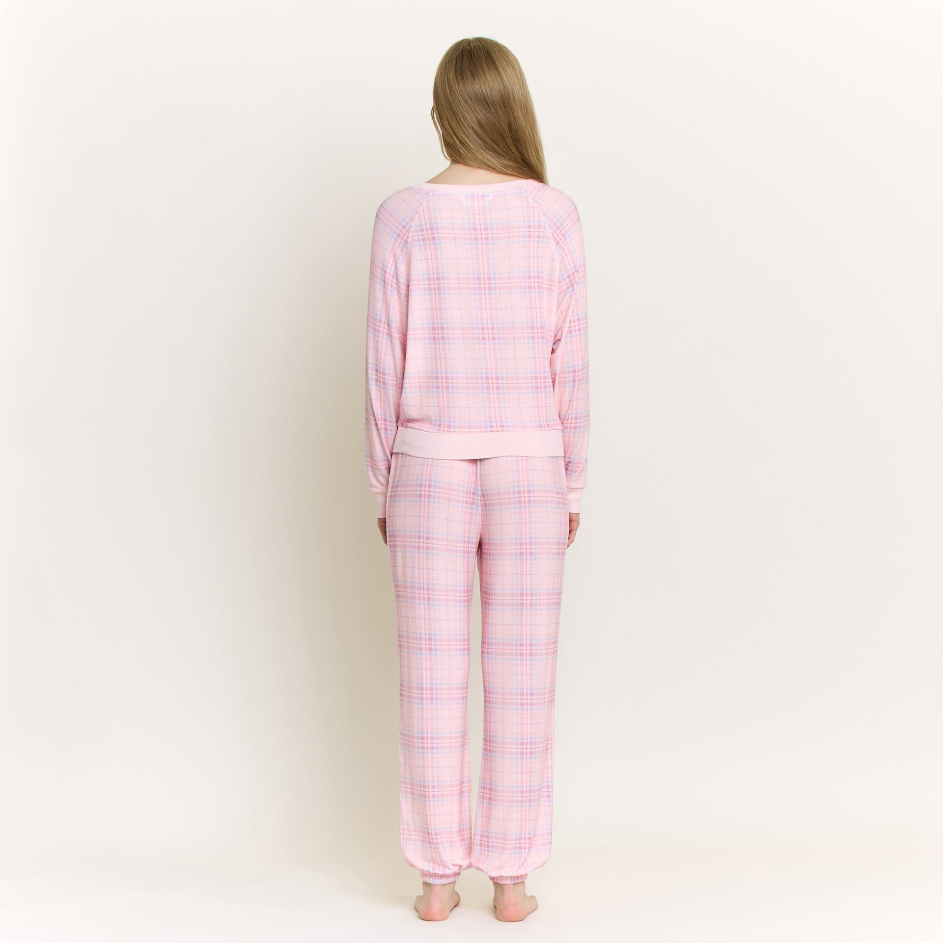 Star Seeker Long Set in Budding Plaid - Honeydew - XS