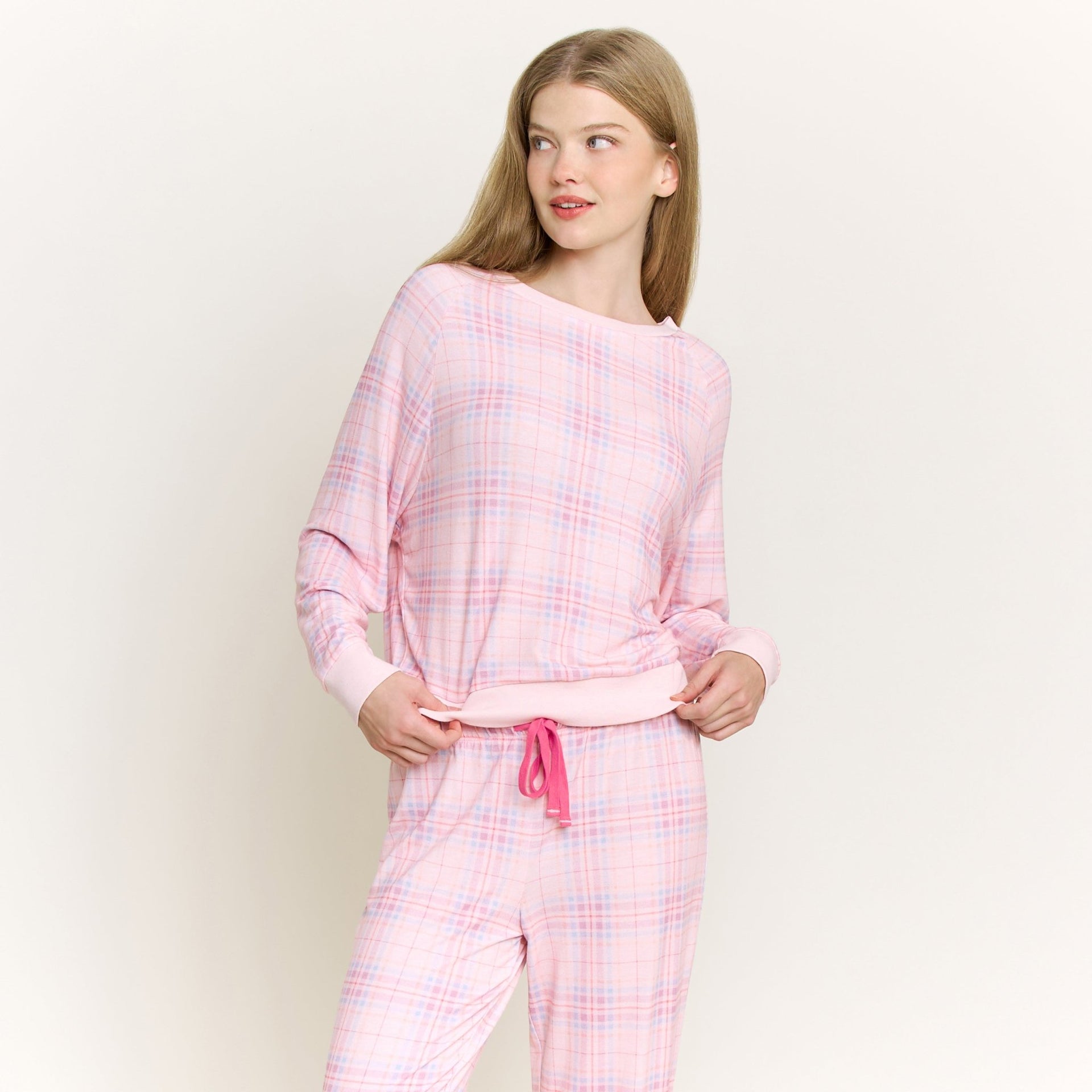 Star Seeker Long Set in Budding Plaid - Honeydew - XS