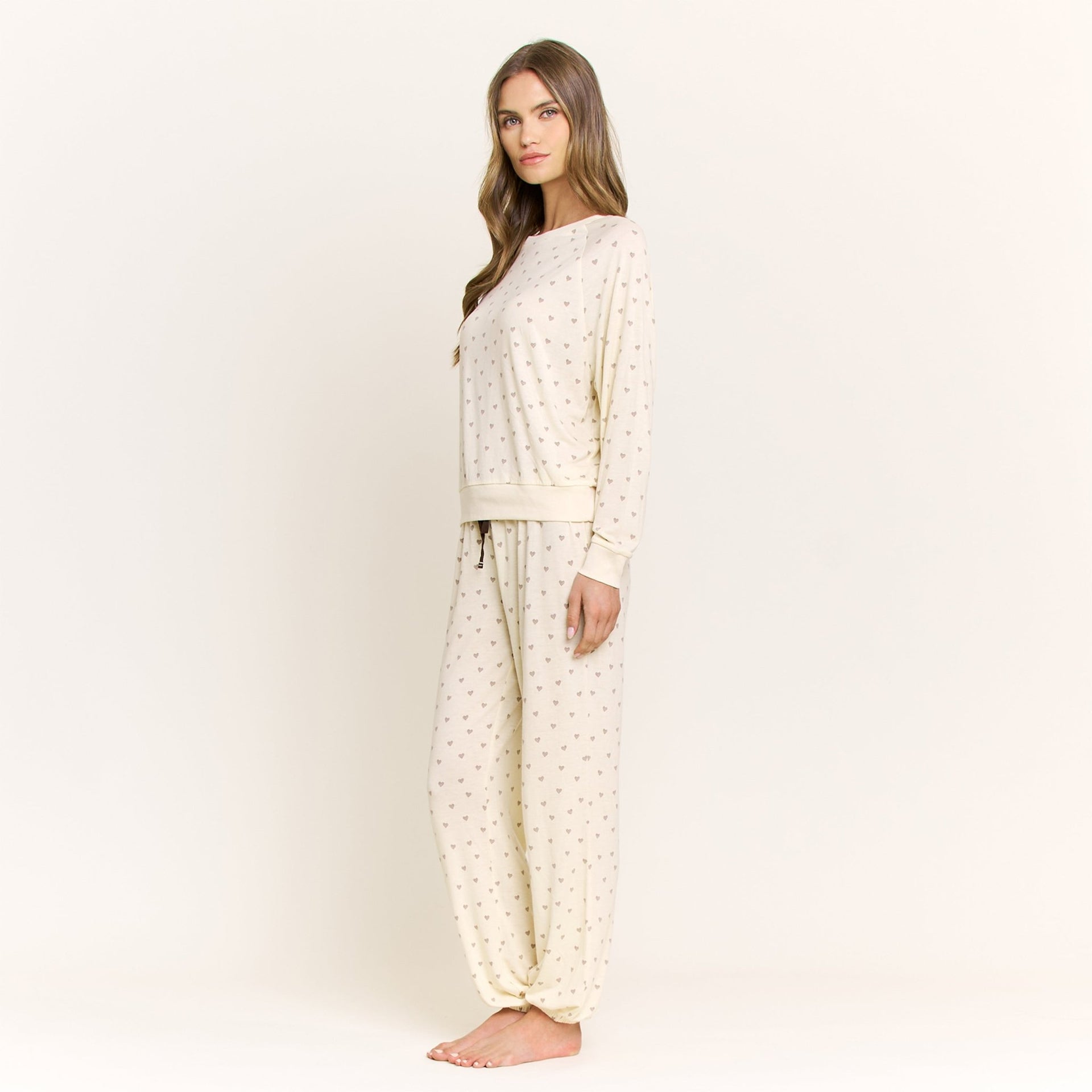 Star Seeker Long Set in Butter Daydream Hearts - Sleepwear & Loungewear -