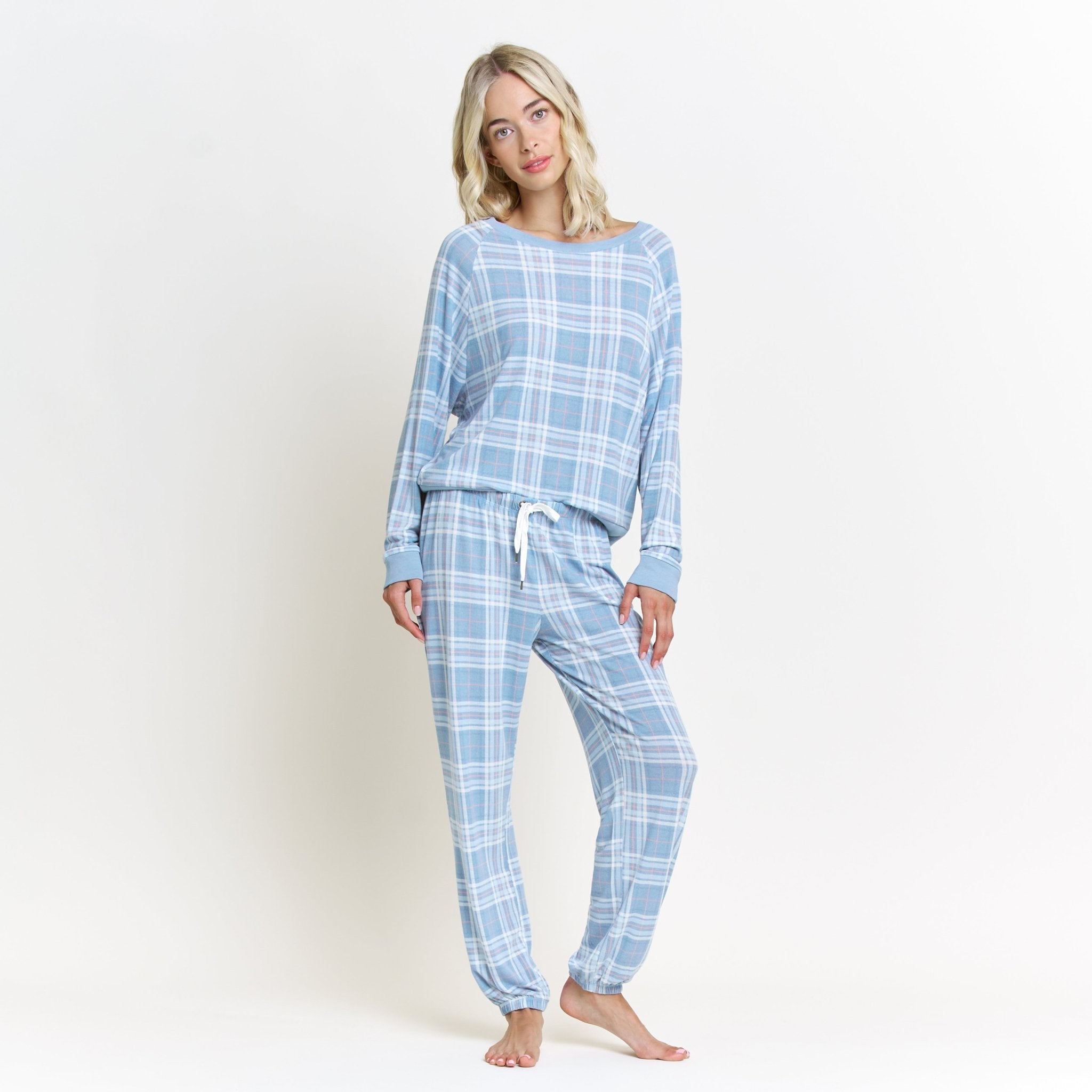 Star Seeker Long Set in Chambray Plaid - Sleepwear & Loungewear - XL