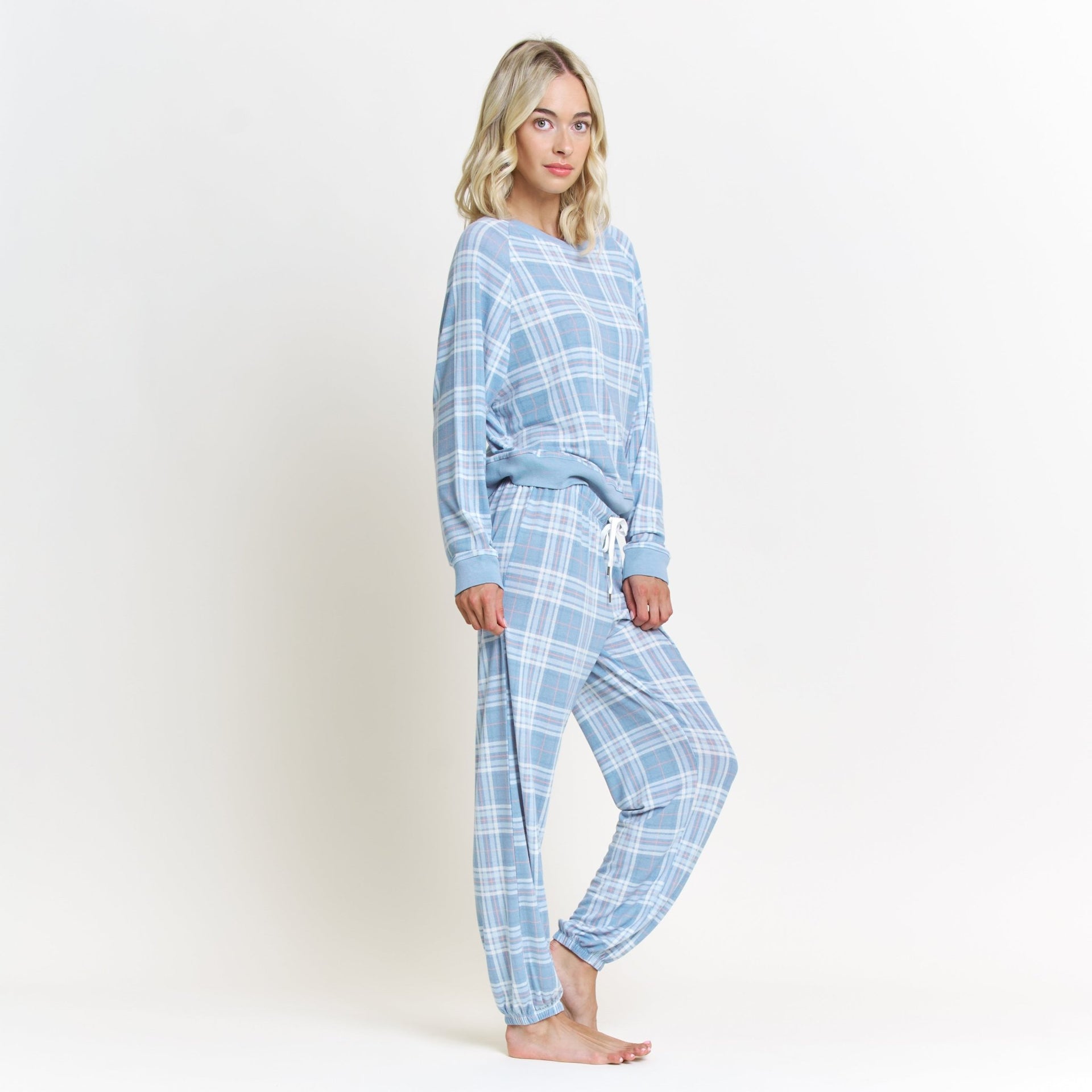 Star Seeker Long Set in Chambray Plaid - Sleepwear & Loungewear -