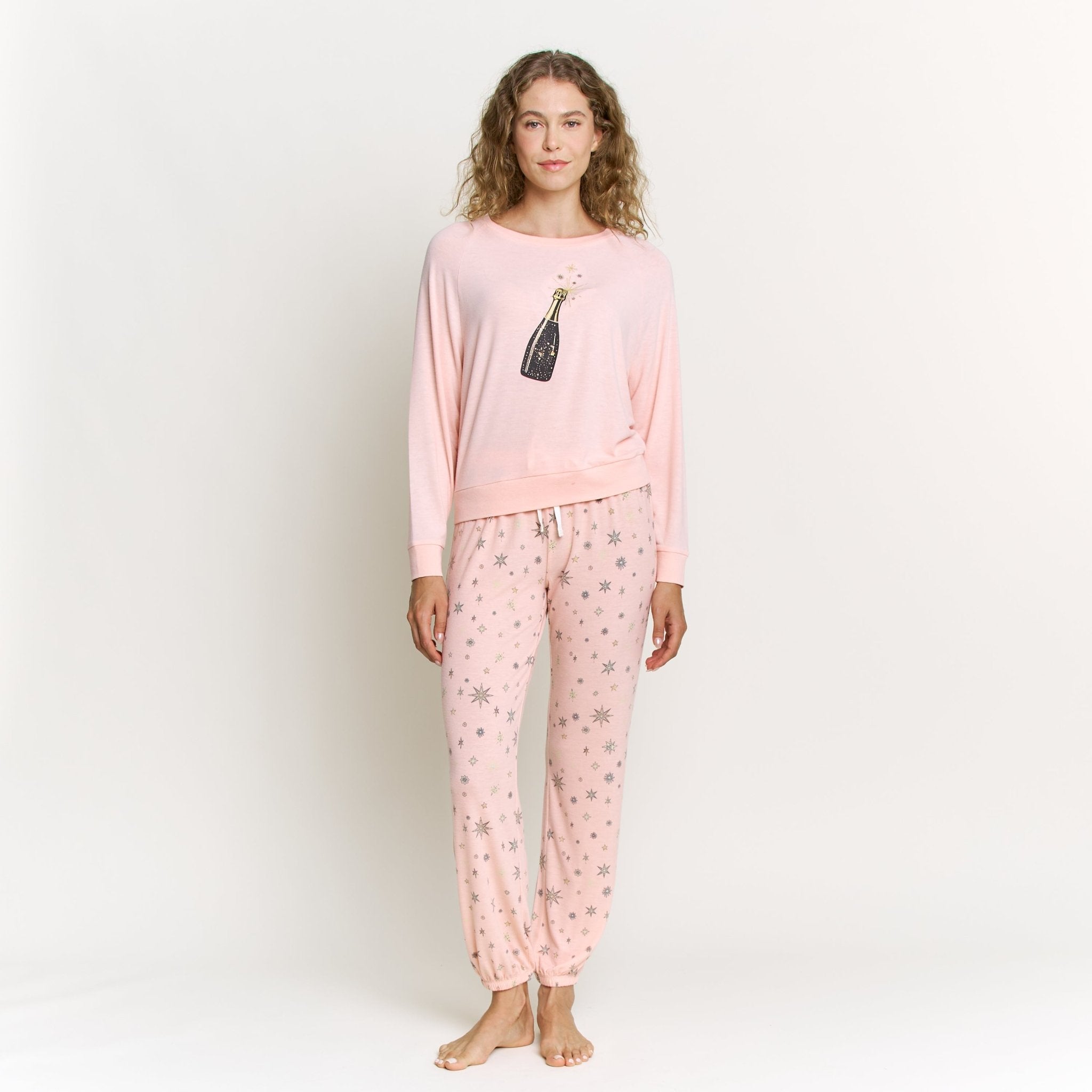 Star Seeker Long Set in Champagne Stars - Honeydew - XS