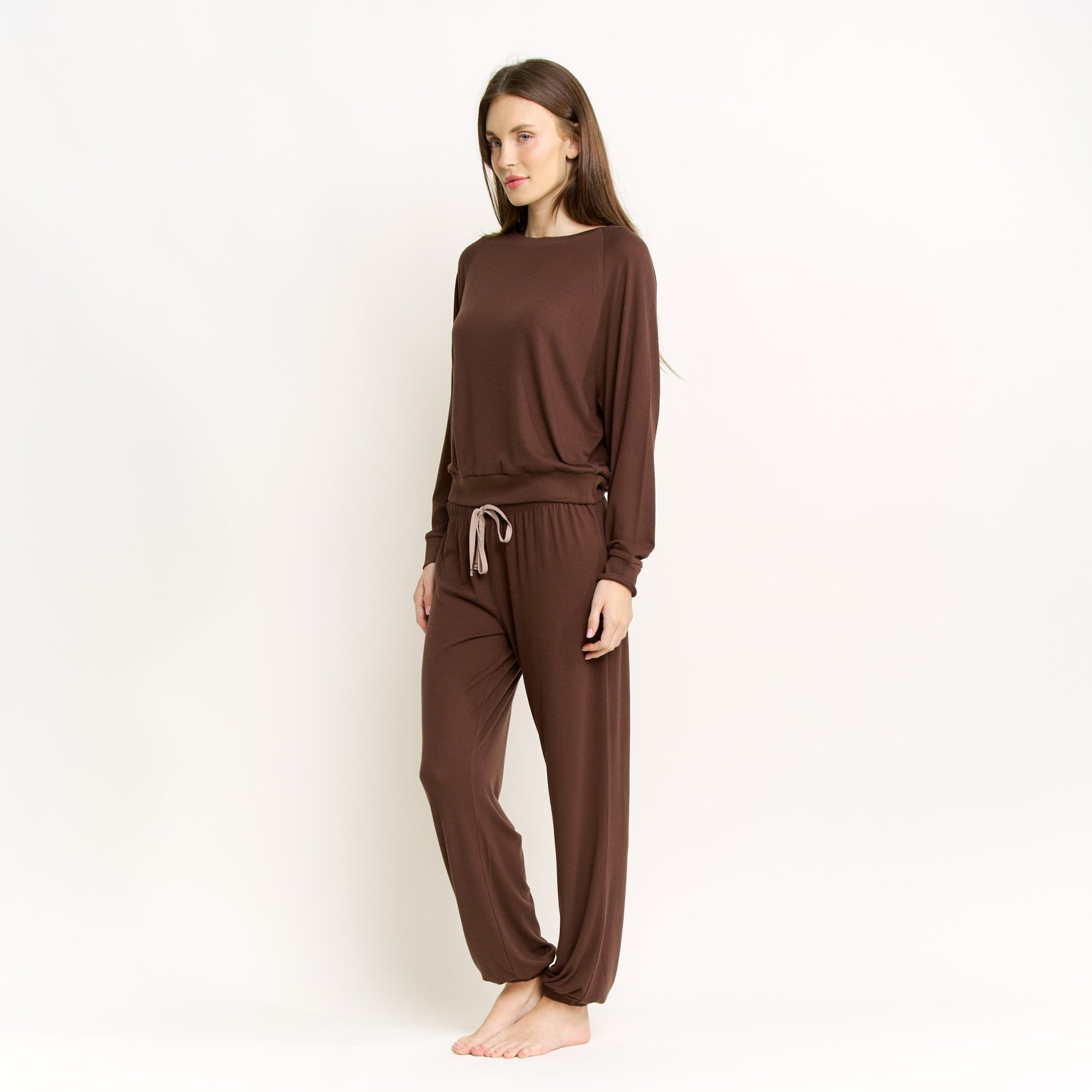 Star Seeker Long Set in Chocolate - Sleepwear & Loungewear -