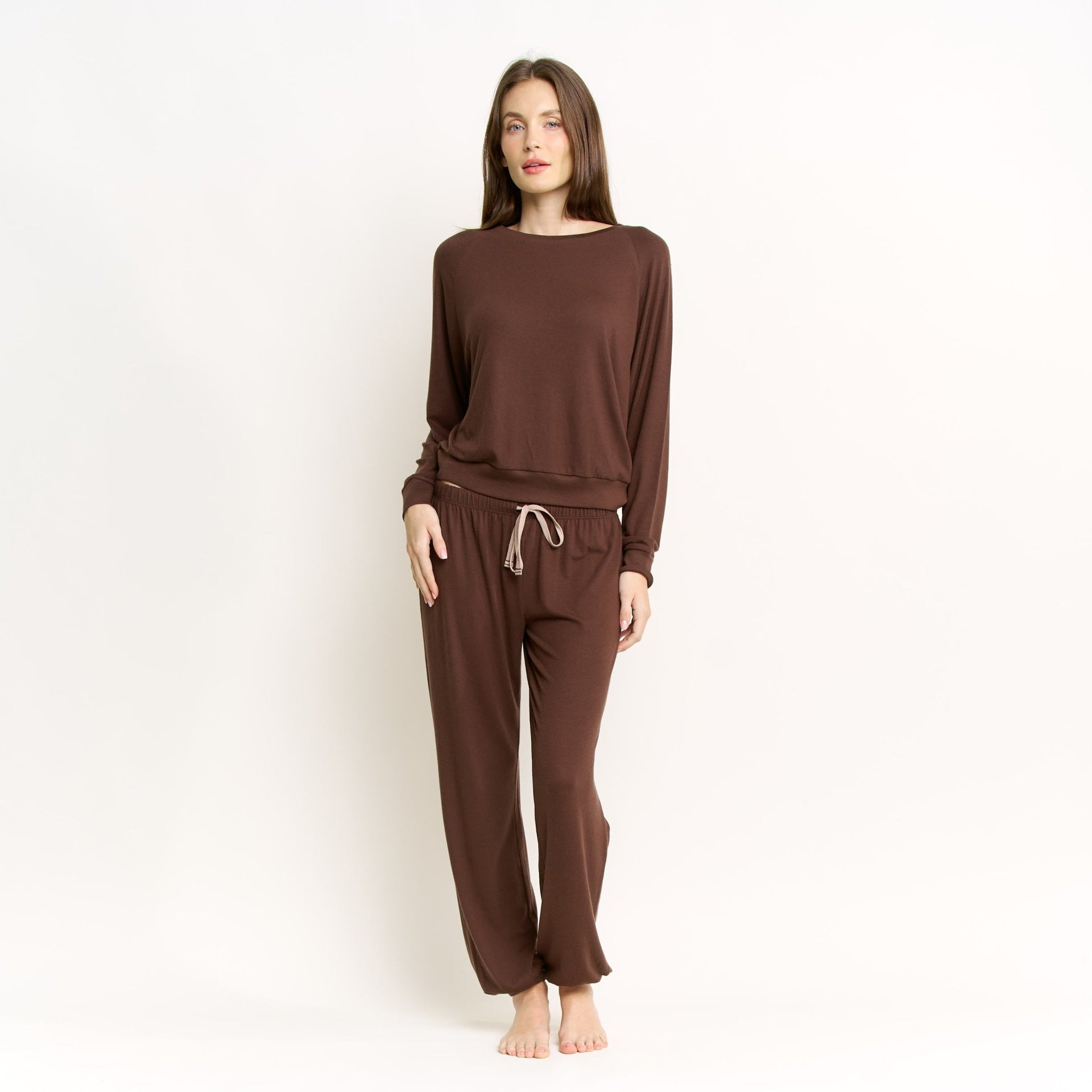 Star Seeker Long Set in Chocolate - Sleepwear & Loungewear -