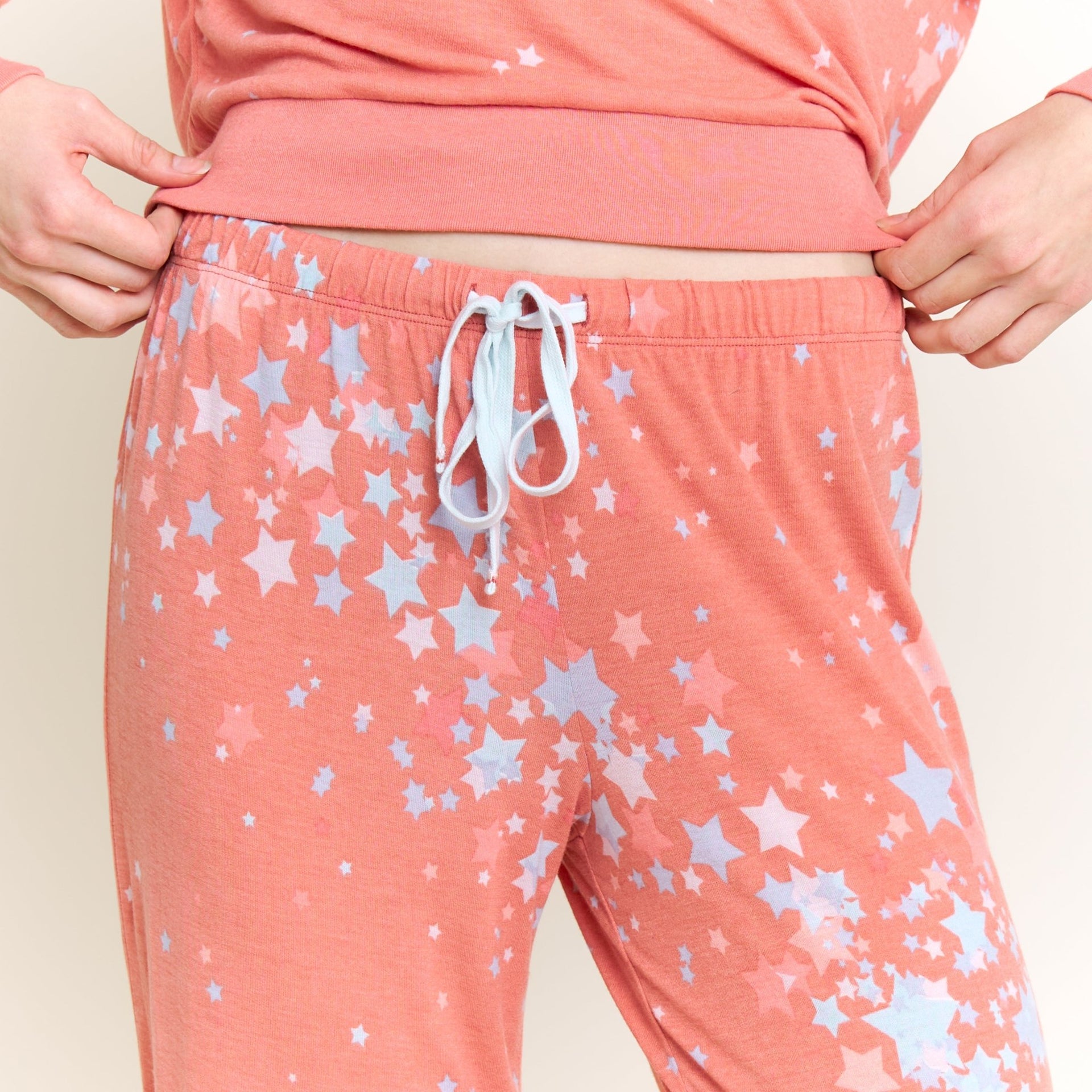 Star Seeker Long Set in Coral Blush Stars - Honeydew - XS