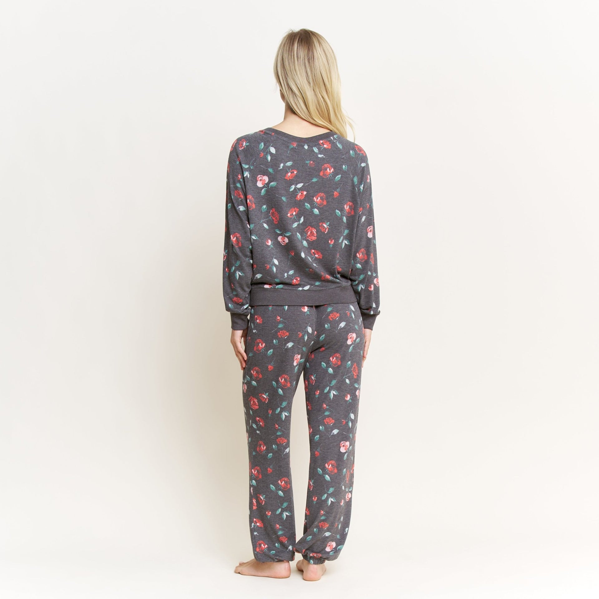 Star Seeker Long Set in Dark Roses - Sleepwear & Loungewear -