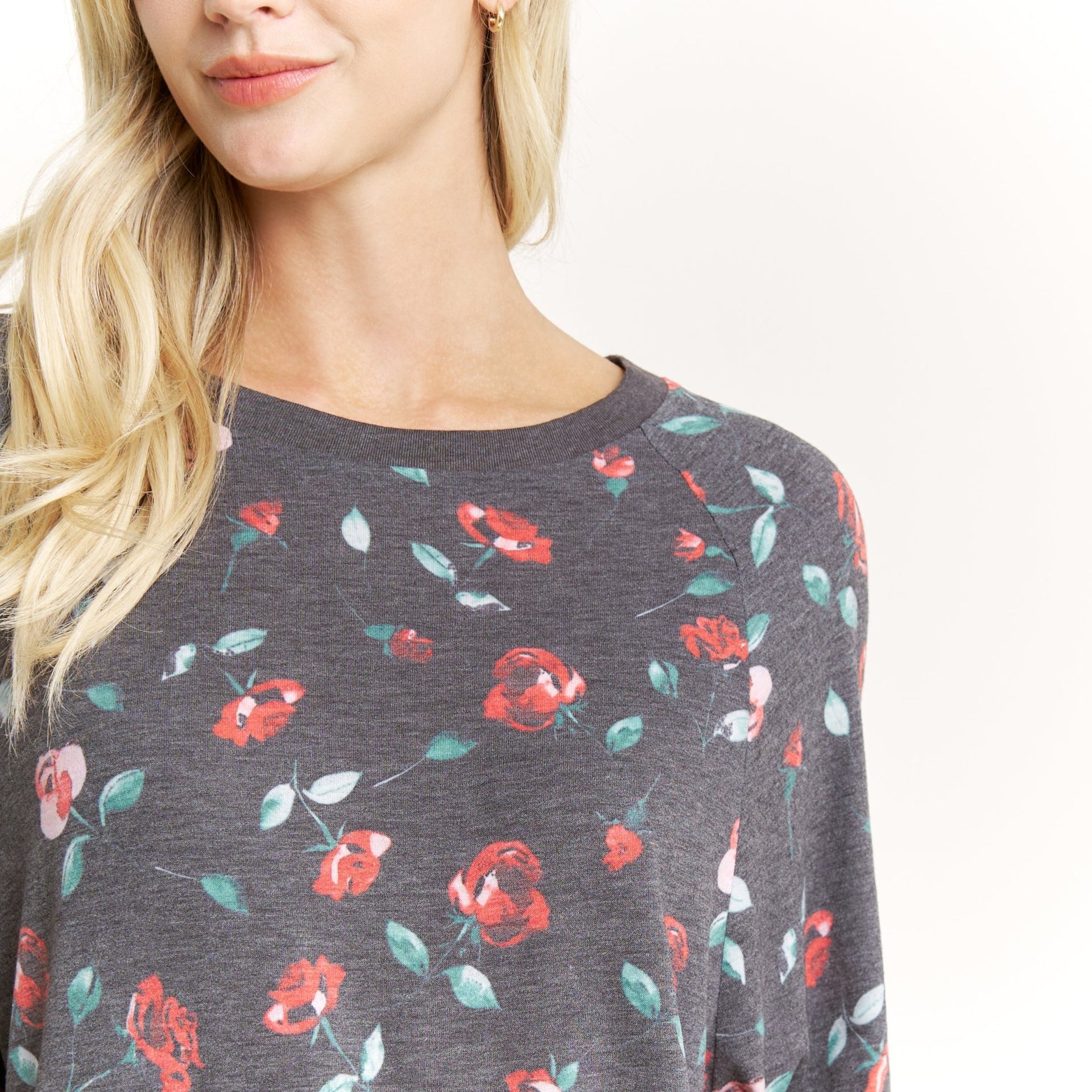 Star Seeker Long Set in Dark Roses - Sleepwear & Loungewear -