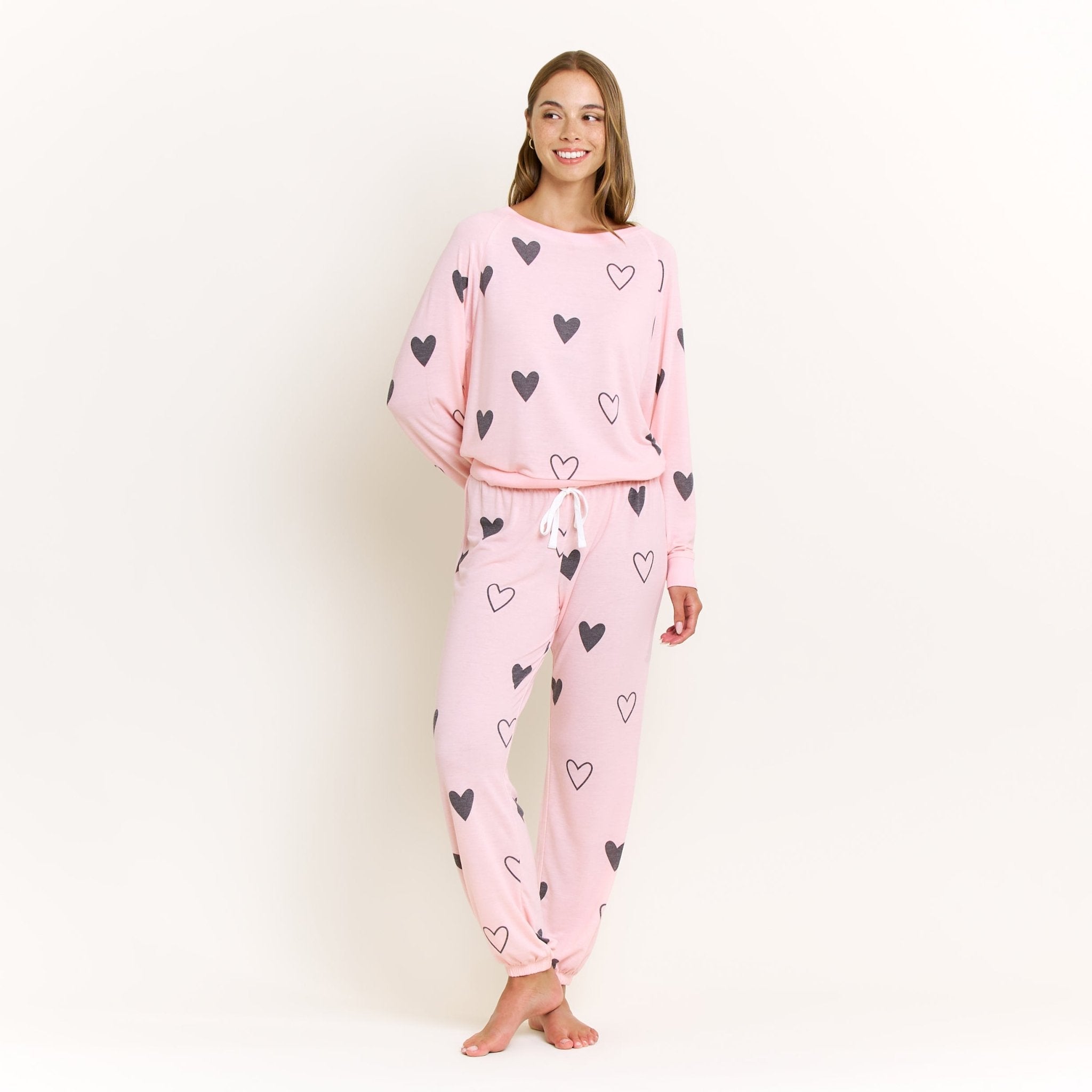 Star Seeker Long Set In Dusty Hearts - Loungewear - XL
