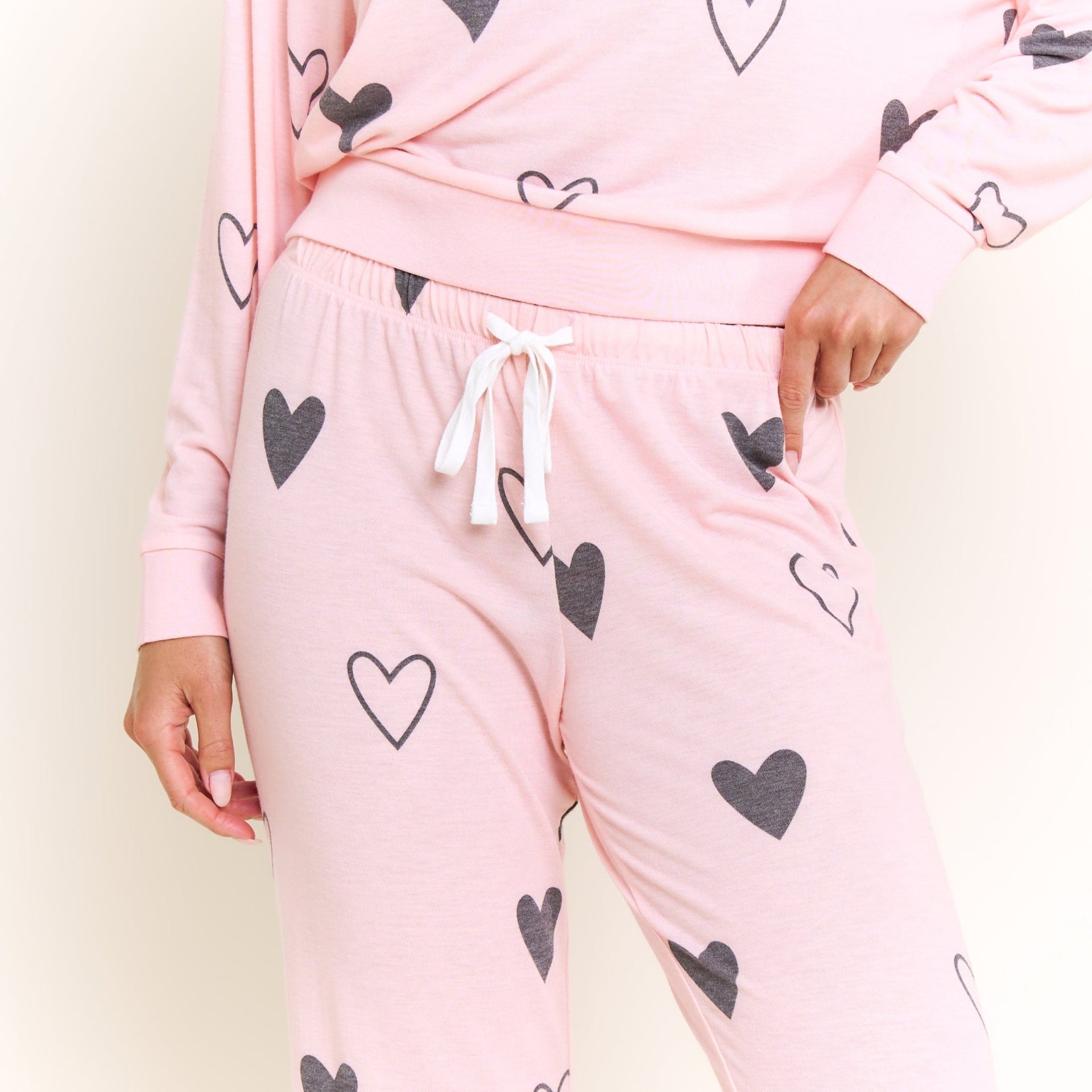 Star Seeker Long Set In Dusty Hearts - Loungewear -