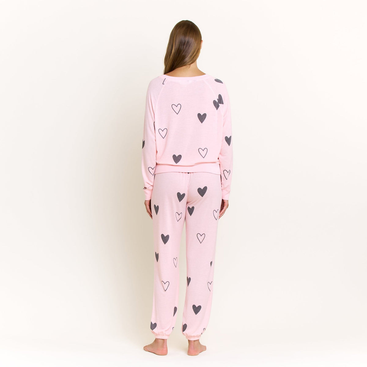 Star Seeker Long Set In Dusty Hearts - Sleepwear & Loungewear -