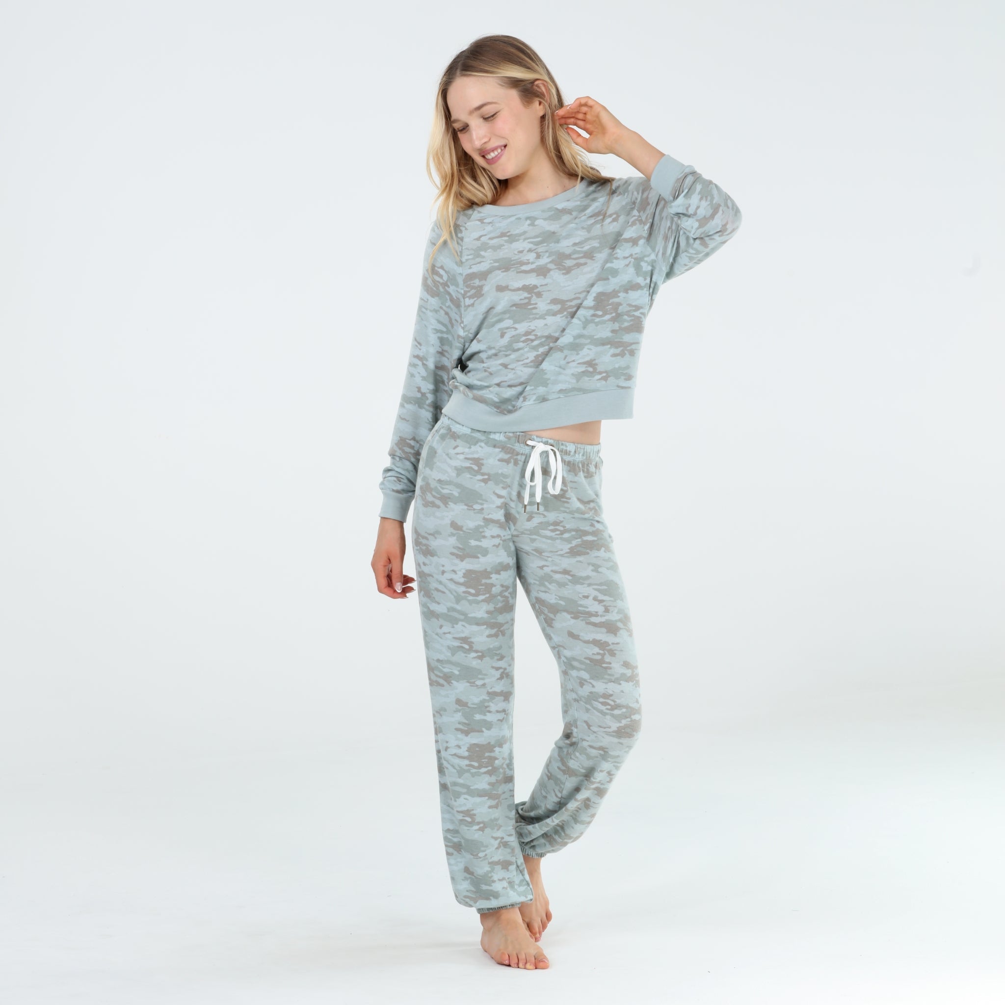 Star Seeker Long Set In Fern Camo - Loungewear - X-Large