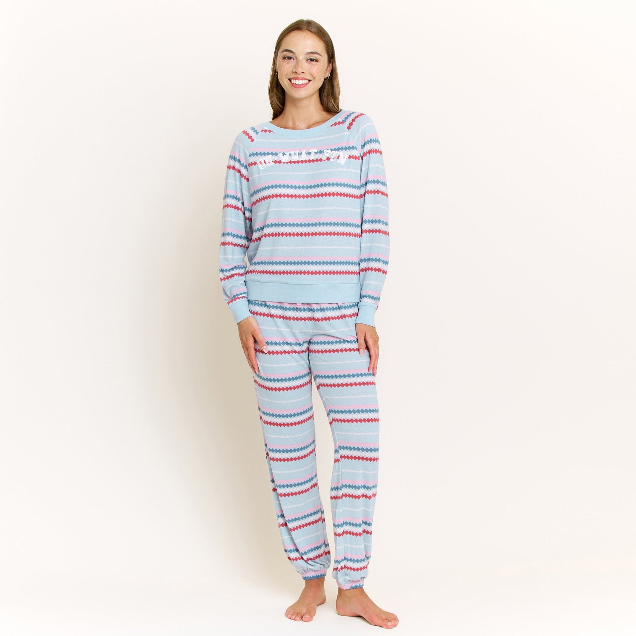 Star Seeker Long Set in Frosty Diamond Stripe - Sleepwear & Loungewear - XL