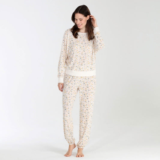 Star Seeker Long Set In Ivory Terrazzo - Loungewear - X-Large