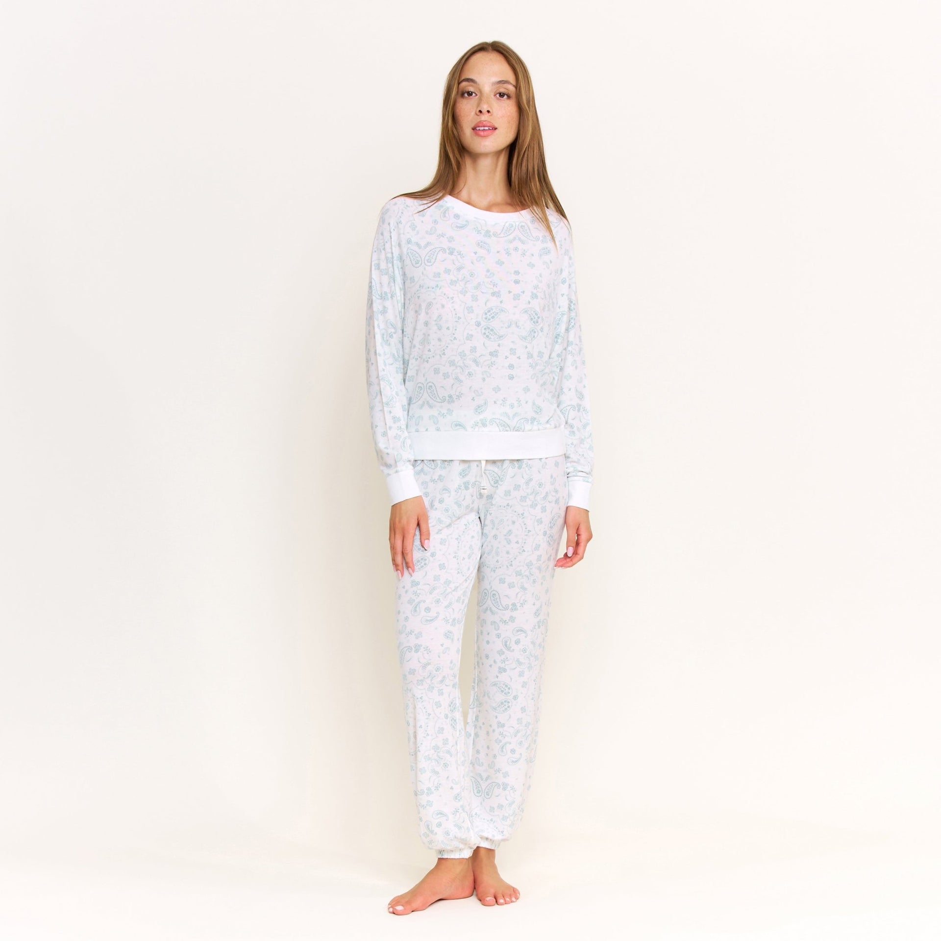 Star Seeker Long Set in Ivory Western Paisley - Sleepwear & Loungewear -