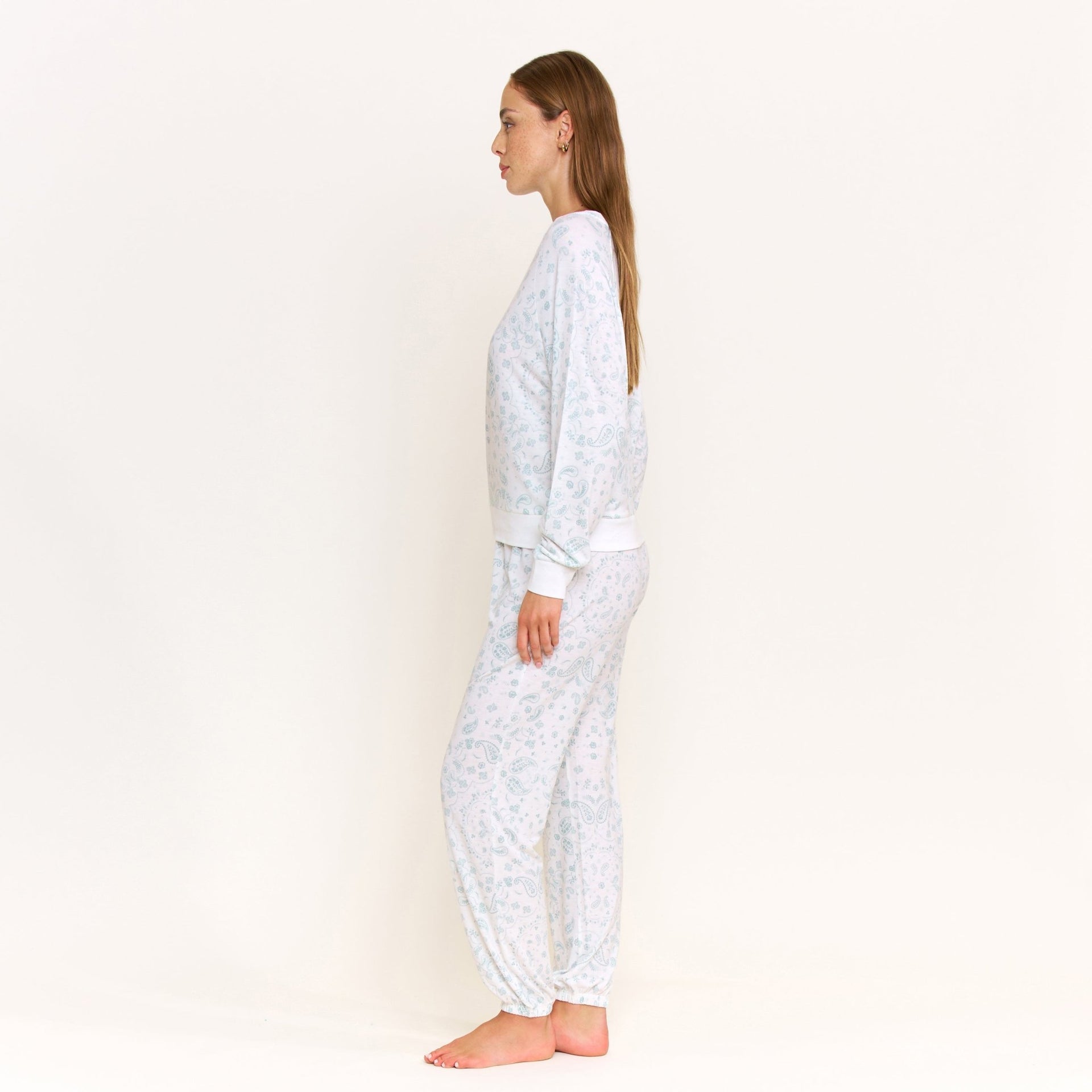 Star Seeker Long Set in Ivory Western Paisley - Sleepwear & Loungewear -