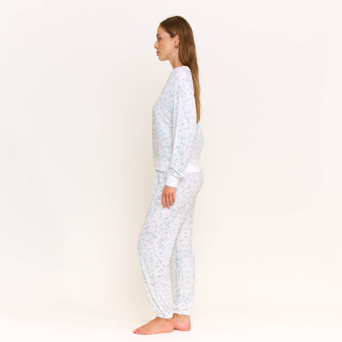 Star Seeker Long Set in Ivory Western Paisley - Sleepwear & Loungewear -