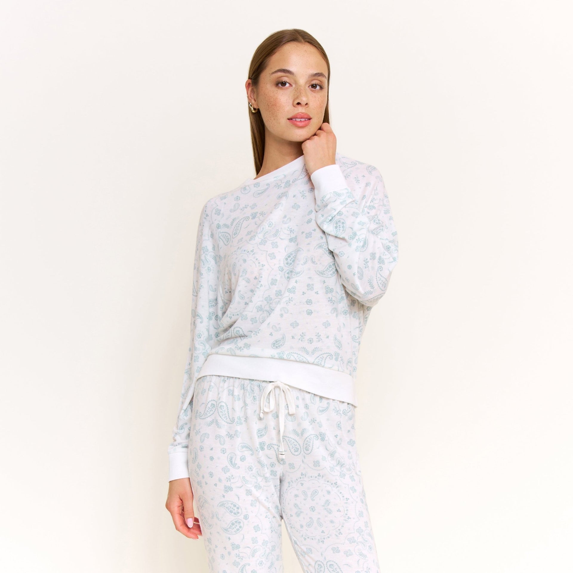 Star Seeker Long Set in Ivory Western Paisley - Sleepwear & Loungewear -