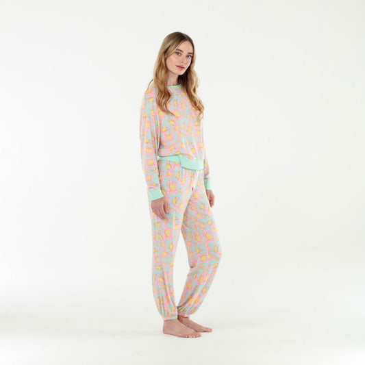 Star Seeker Long Set In Kelp Floral - Loungewear -