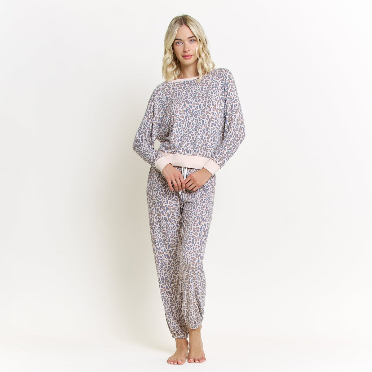 Star Seeker Long Set In Natural Leopard - Sleepwear & Loungewear - XL