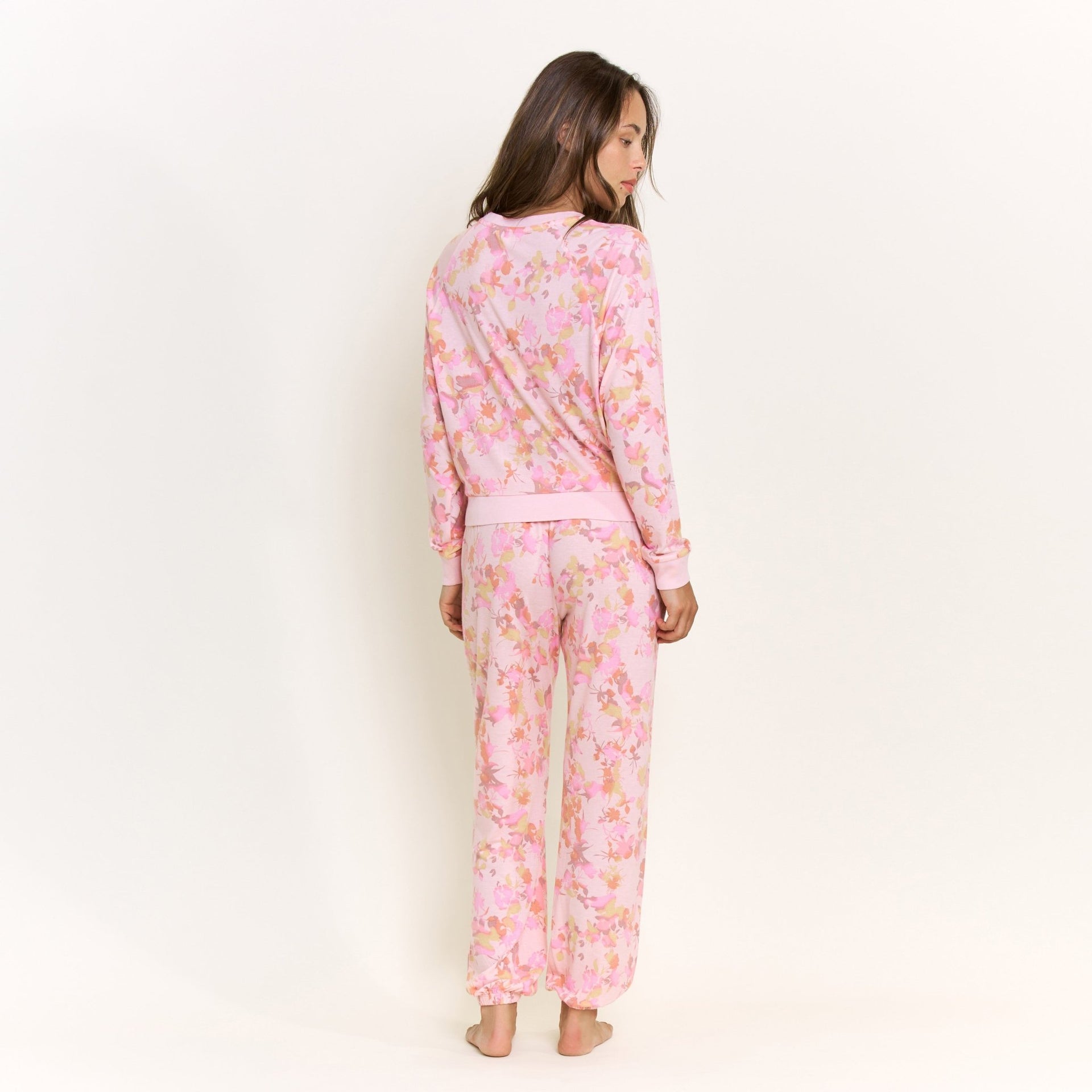 Star Seeker Long Set in Rose Quartz Floral - Sleepwear & Loungewear -