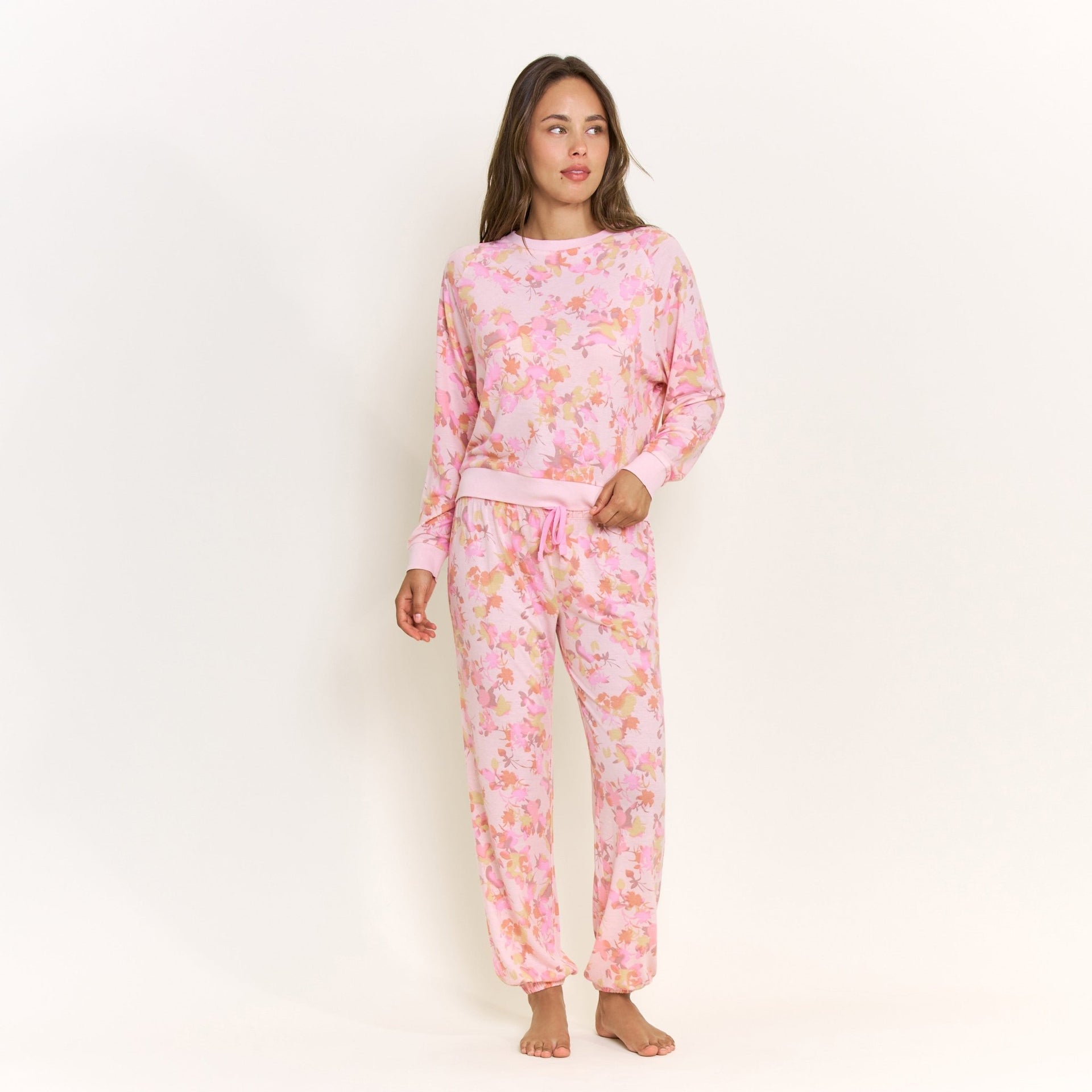 Star Seeker Long Set in Rose Quartz Floral - Honeydew - XS
