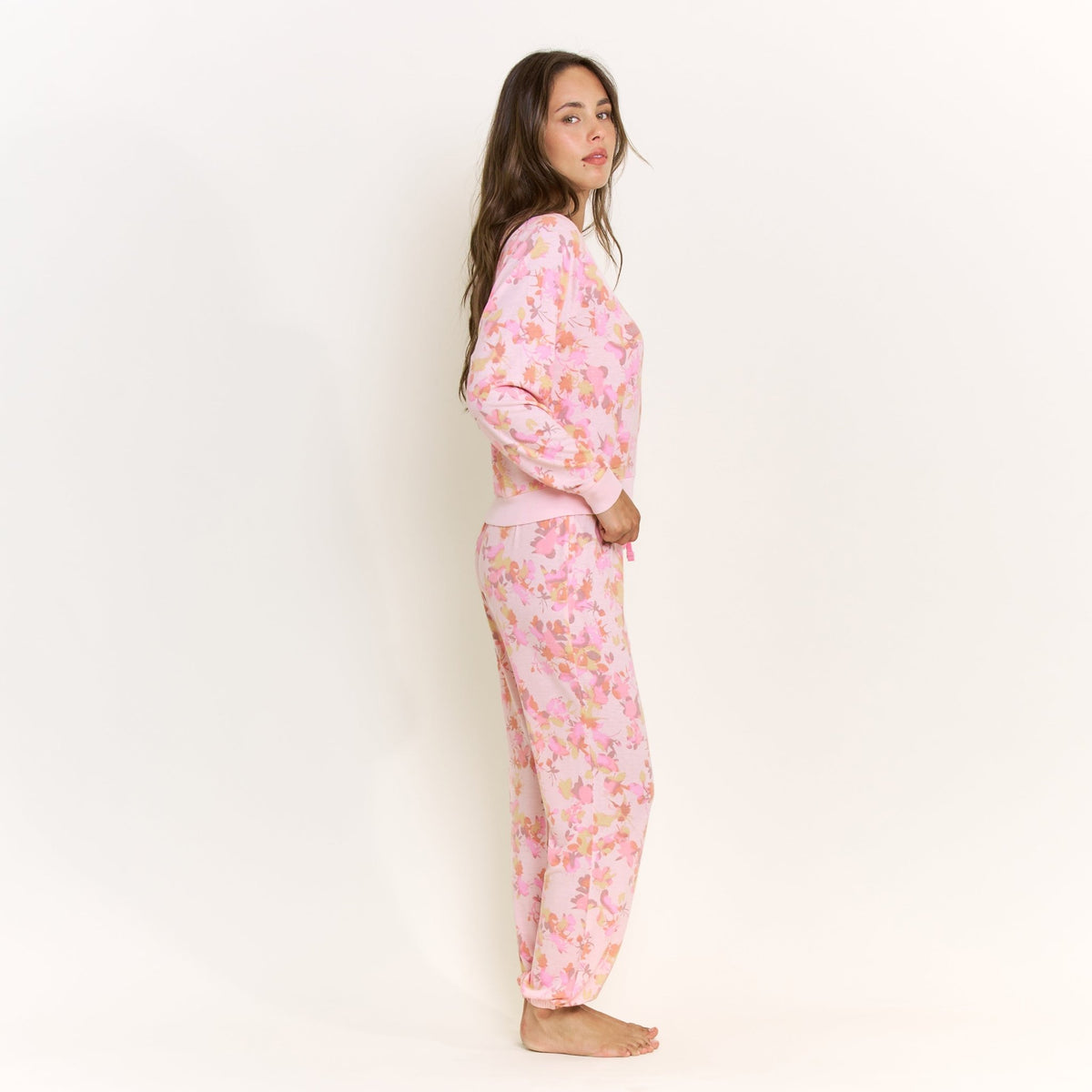 Star Seeker Long Set in Rose Quartz Floral - Sleepwear & Loungewear -