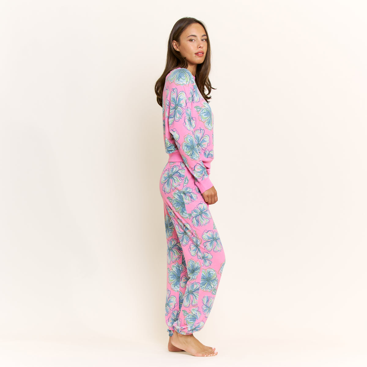 Star Seeker Long Set in Rosette Floral - Sleepwear & Loungewear -