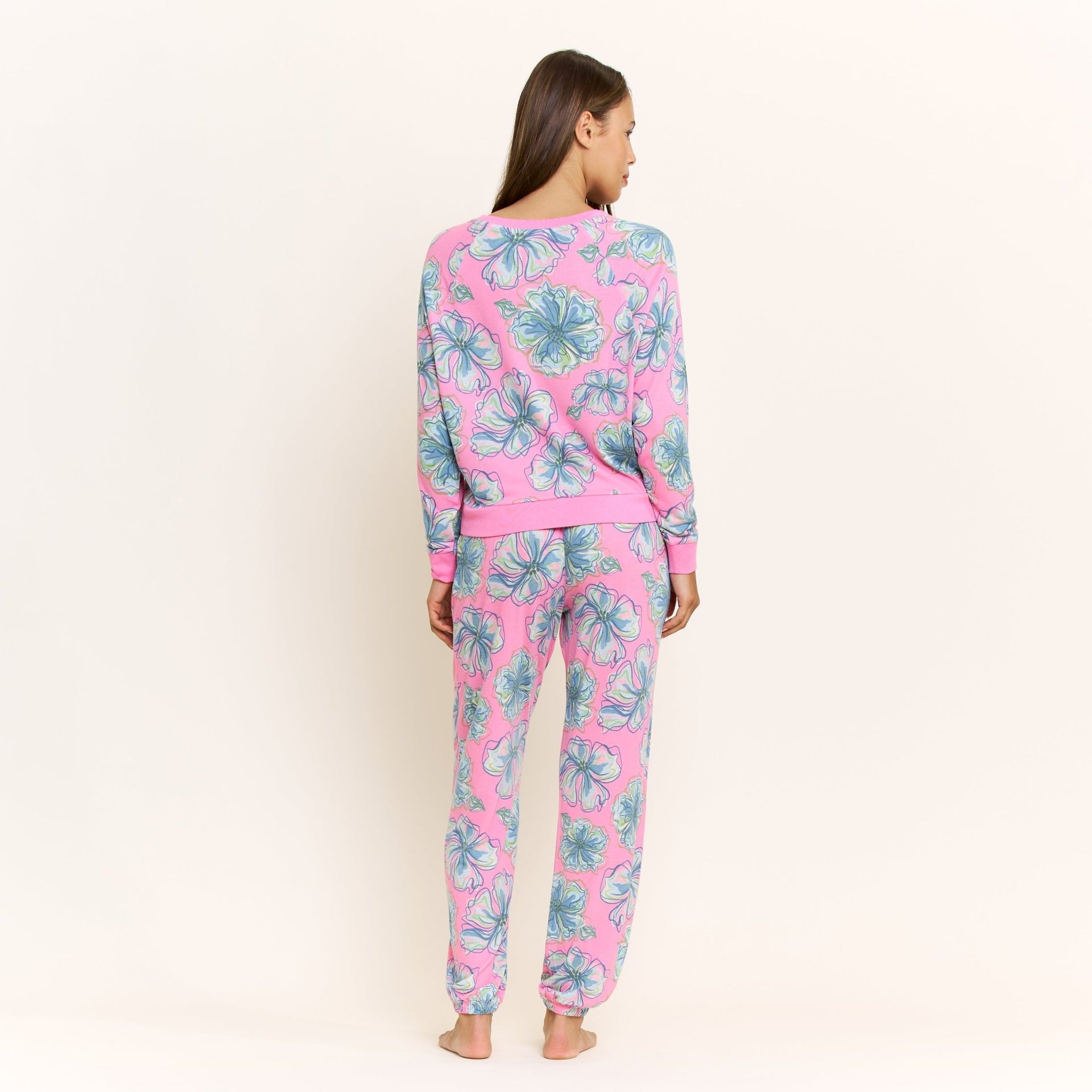 Star Seeker Long Set in Rosette Floral - Sleepwear & Loungewear -