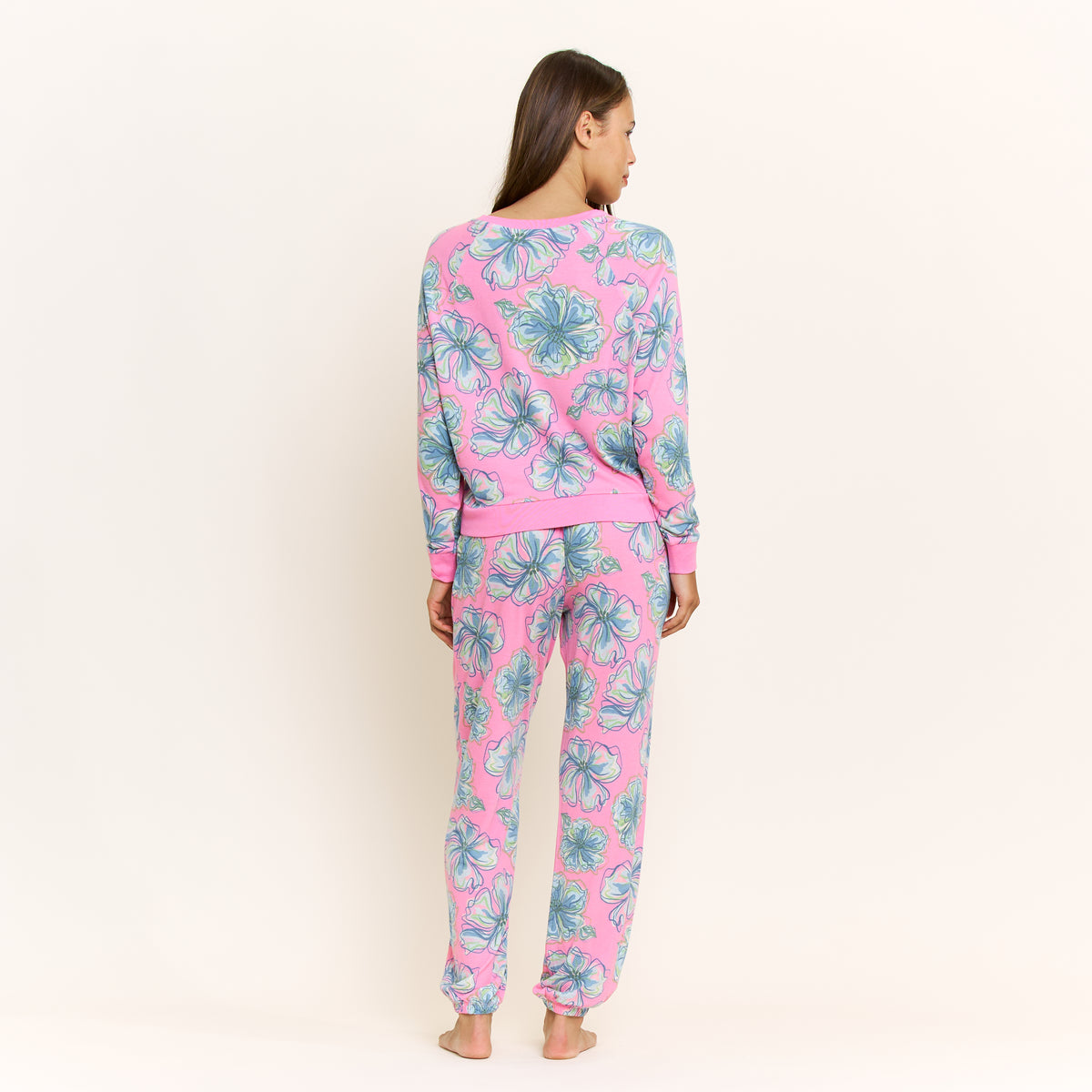 Star Seeker Long Set in Rosette Floral - Sleepwear & Loungewear -