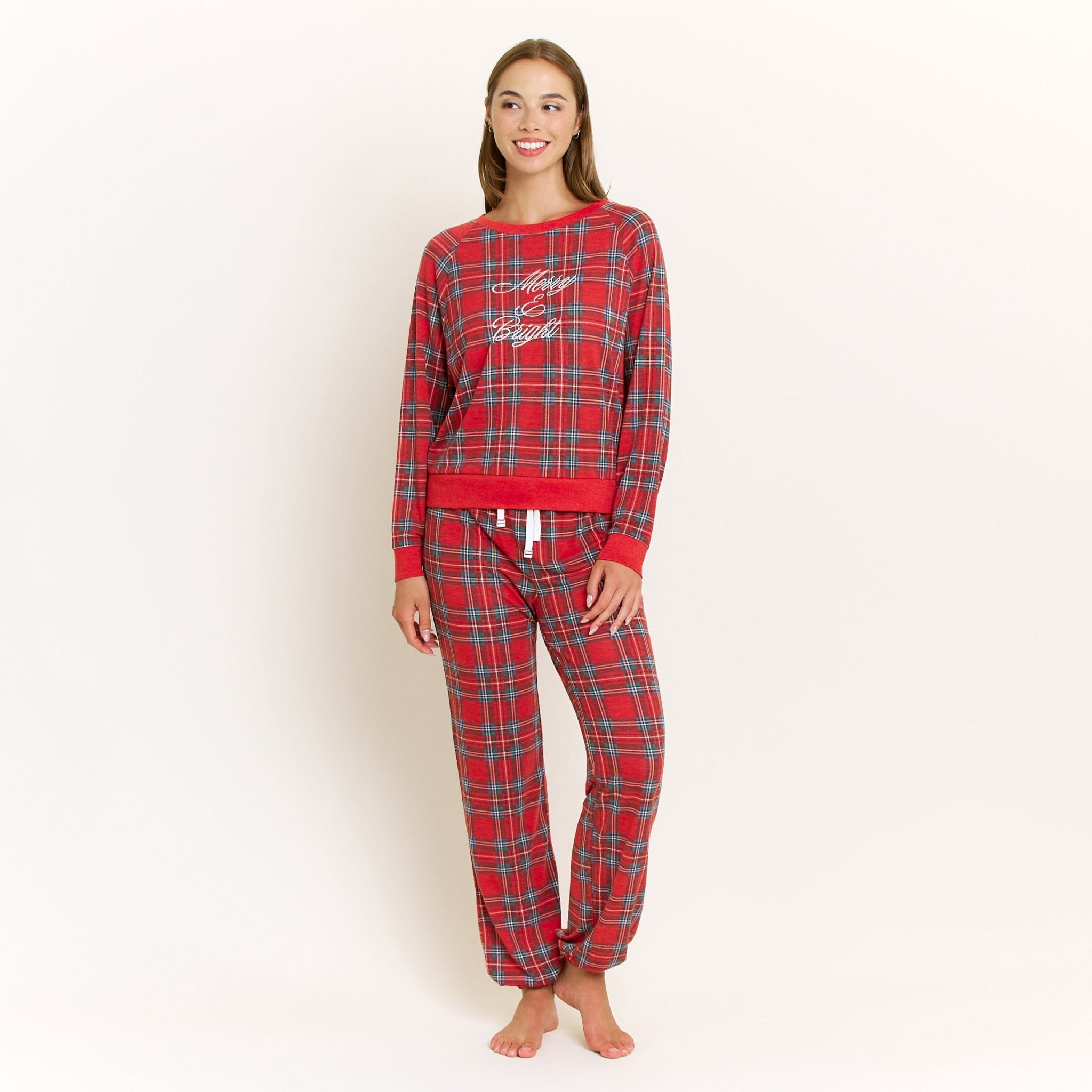 Star Seeker Long Set in Santa Plaid - Sleepwear & Loungewear - XL