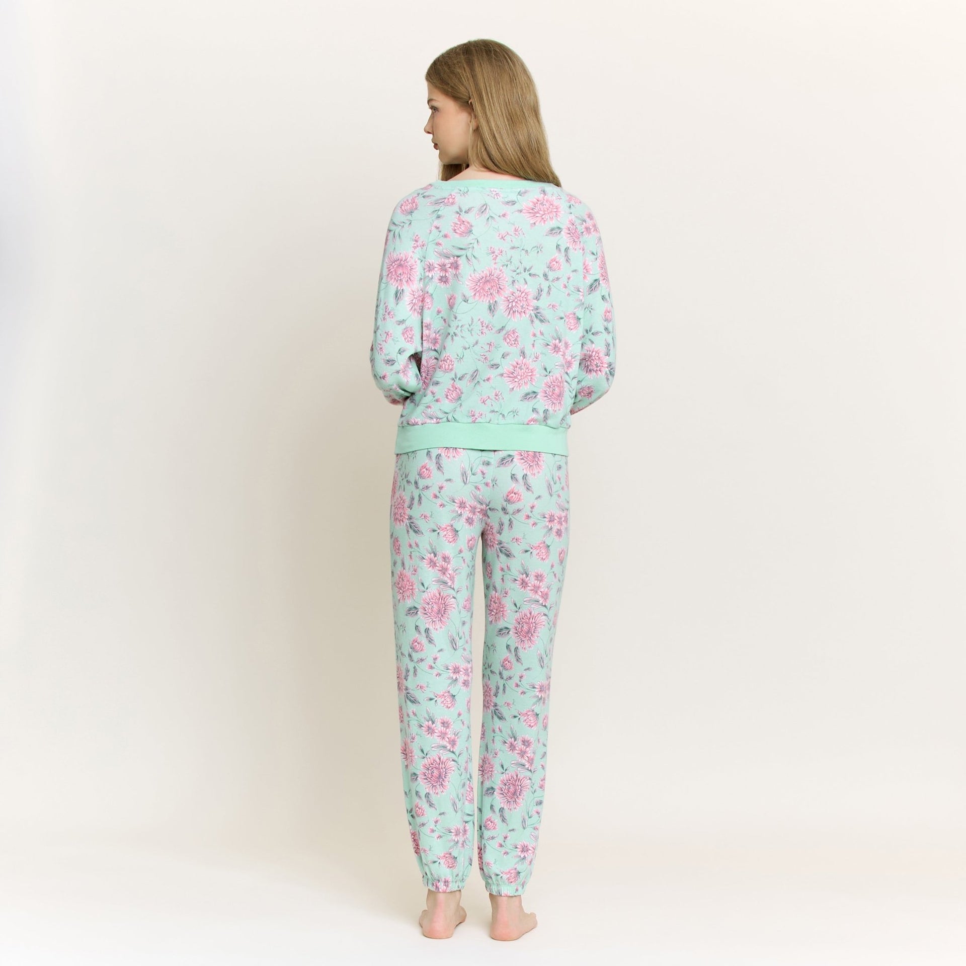 Star Seeker Long Set in Soft Mint Floral - Honeydew - XS