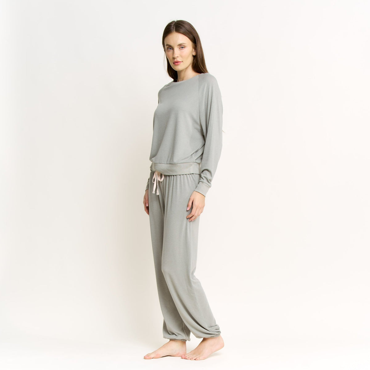 Star Seeker Long Set in Soft Olive - Sleepwear & Loungewear -