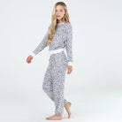 Star Seeker Long Set In Sweet Cream Animal - Loungewear -