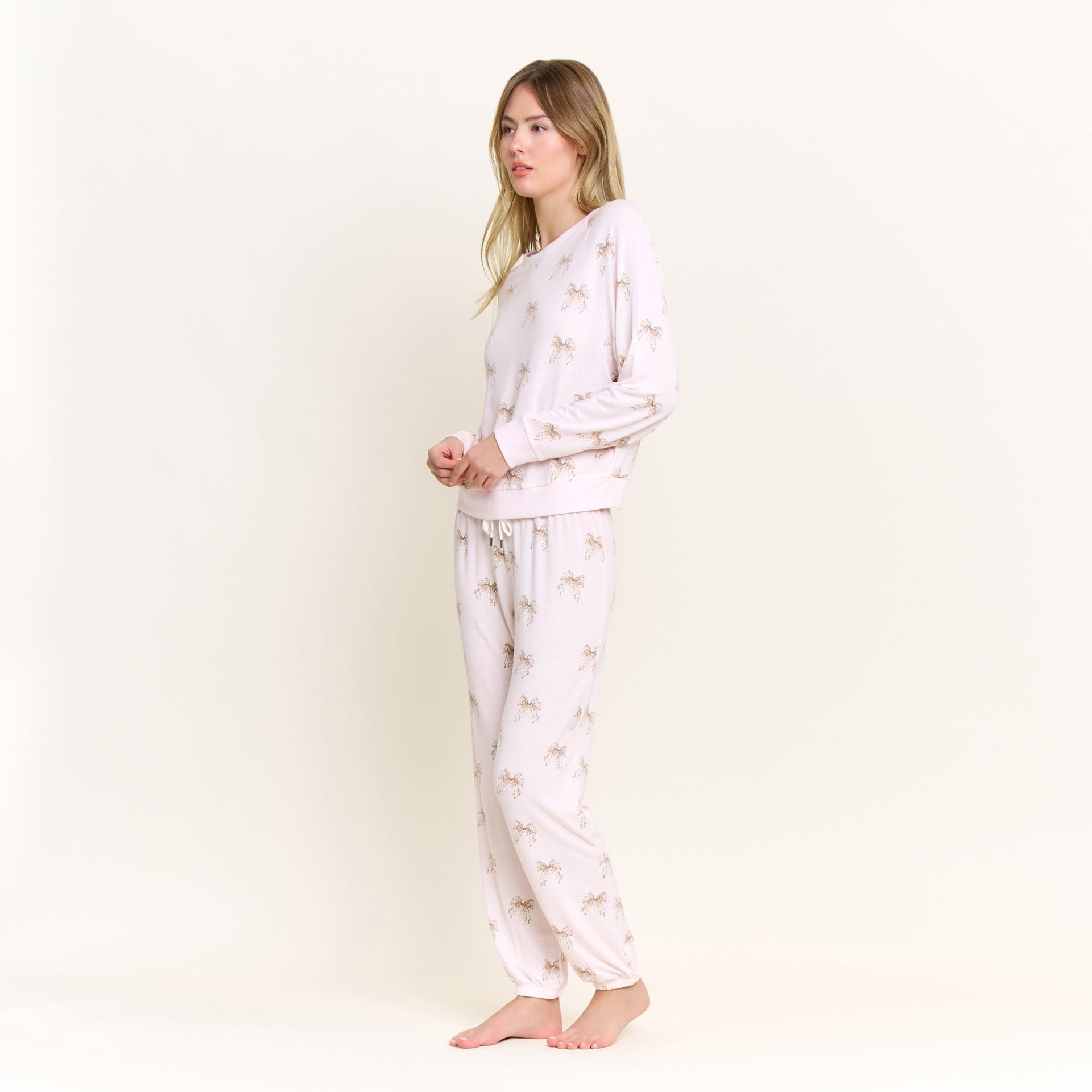 Star Seeker Long Set in Sweetheart Bows - Sleepwear & Loungewear -