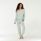 Star Seeker Long Set In Tea Leaf Lemons - Loungewear - X-Large