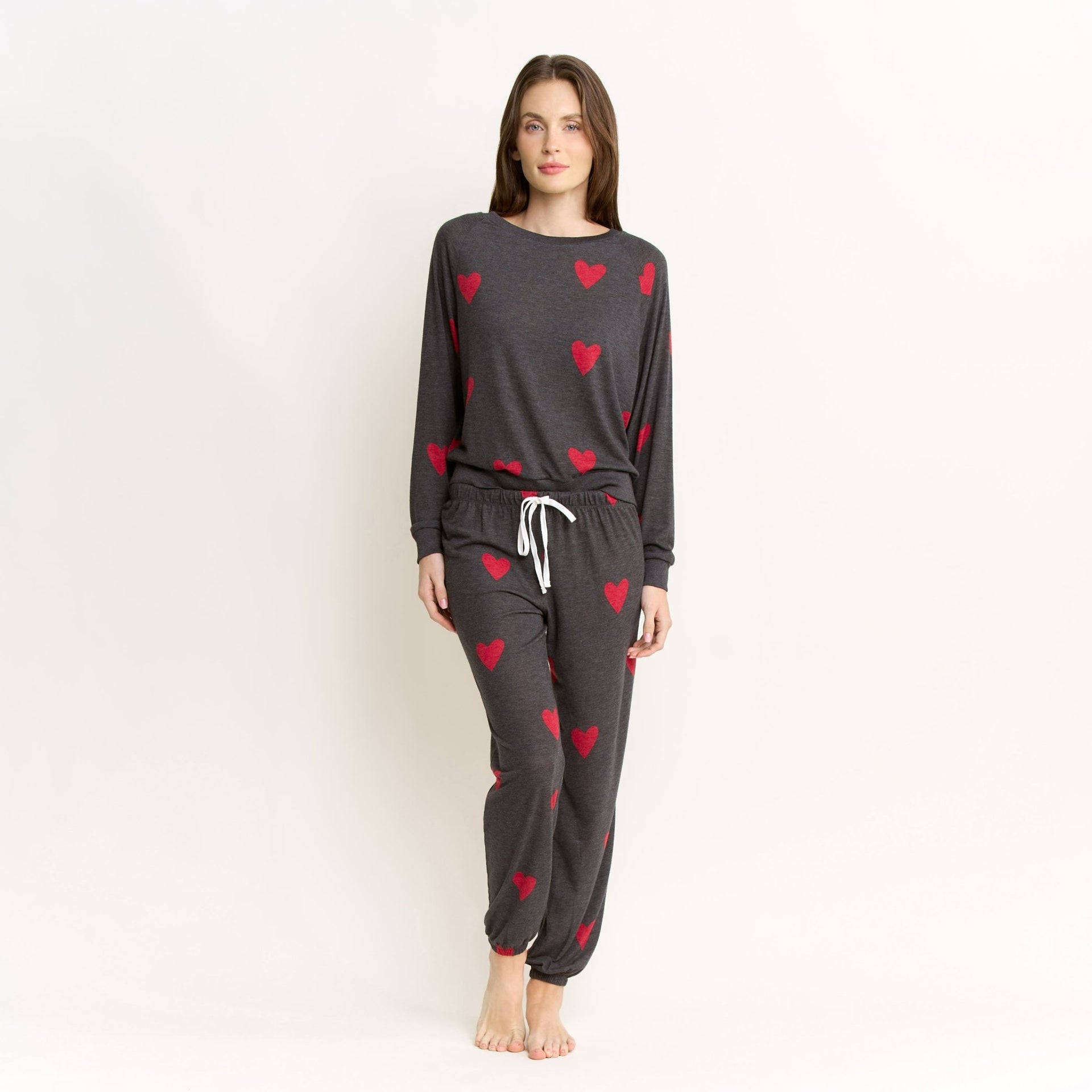 Star Seeker Long Set in Valentine Hearts - Sleepwear & Loungewear - XL