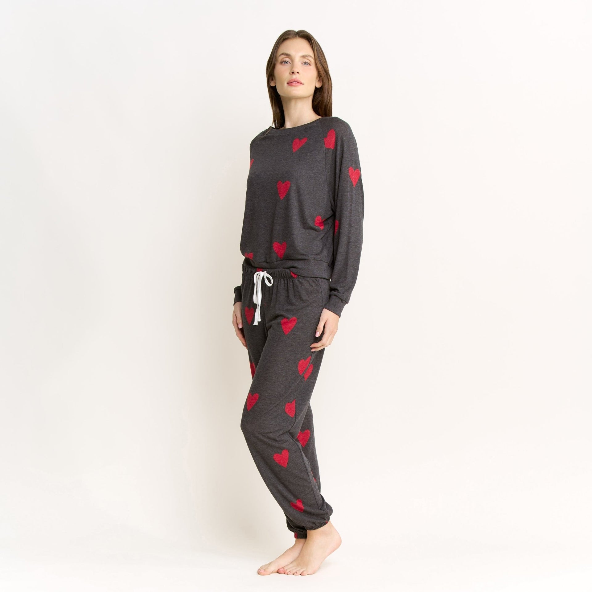 Star Seeker Long Set in Valentine Hearts - Sleepwear & Loungewear -