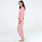 Star Seeker Long Set In White Plaid Trees - Loungewear -