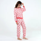 Star Seeker Long Set In White Plaid Trees - Loungewear -