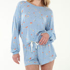 Star Seeker Long Sleeve Shortie Set In Pisces Berries - Loungewear -