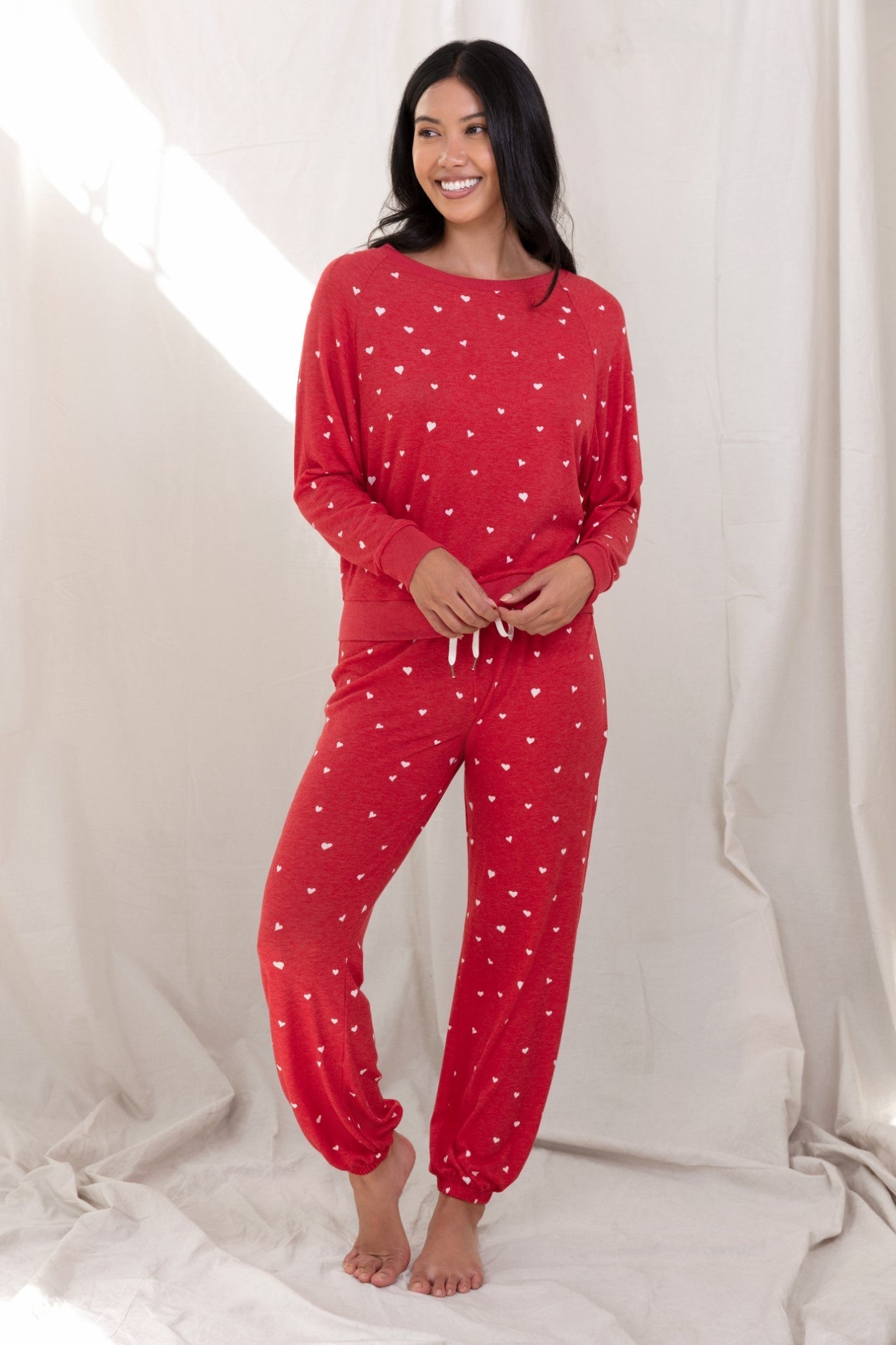 Star Seeker Lounge Set in Red Vixen Hearts - Sleepwear & Loungewear - X-Large