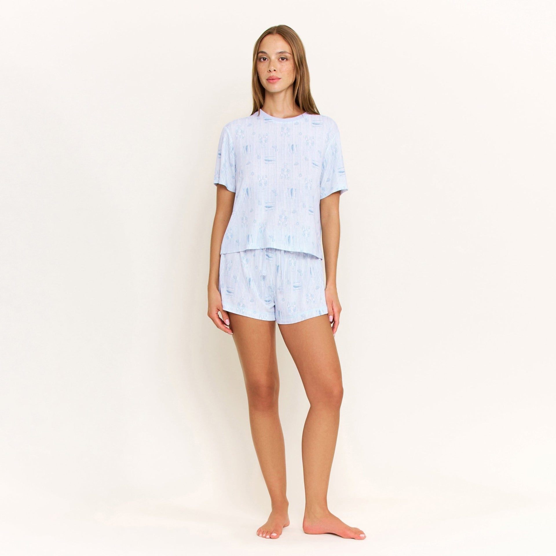 Star Seeker Tee Shortie Set in Saltwater Sonata - -