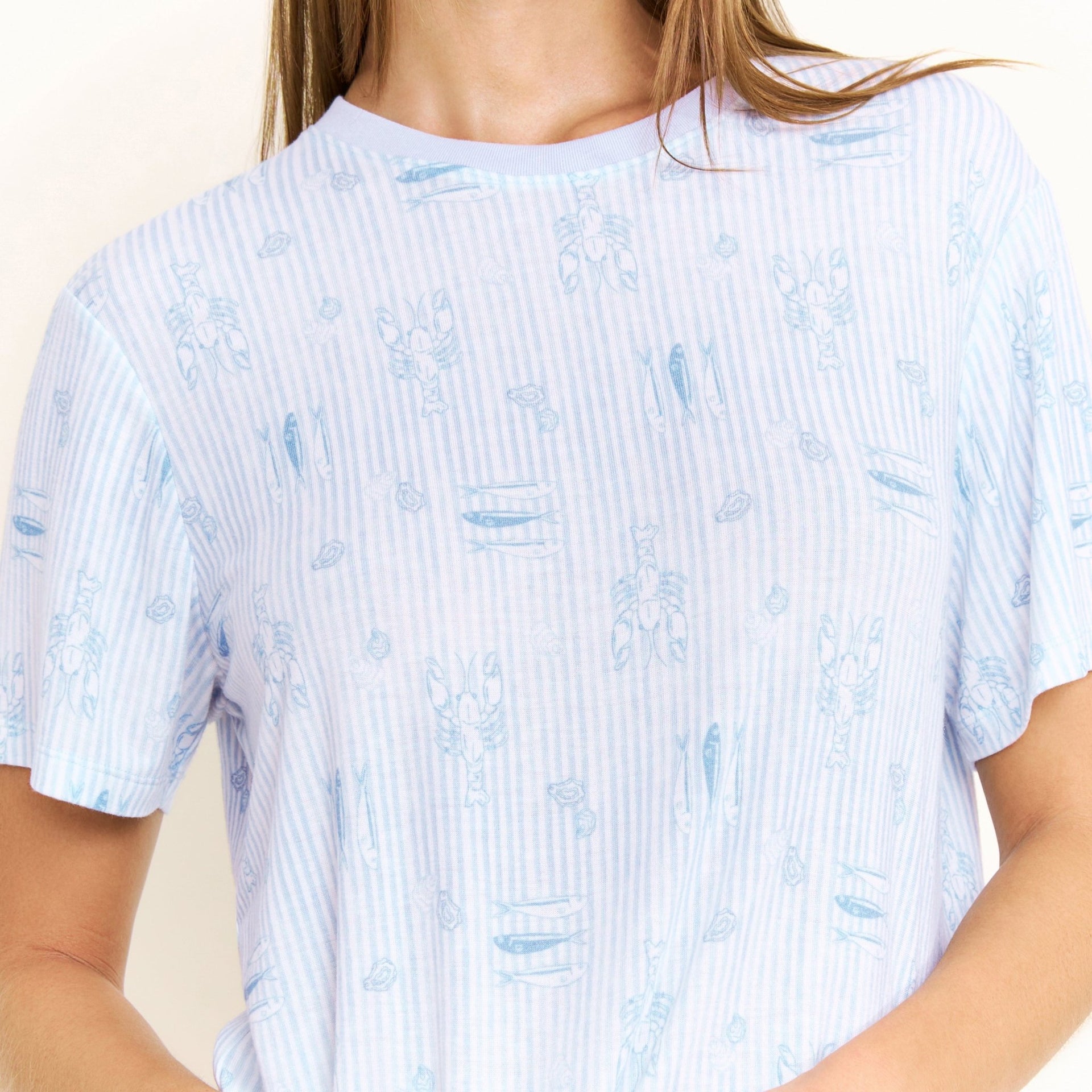 Star Seeker Tee Shortie Set in Saltwater Sonata - -