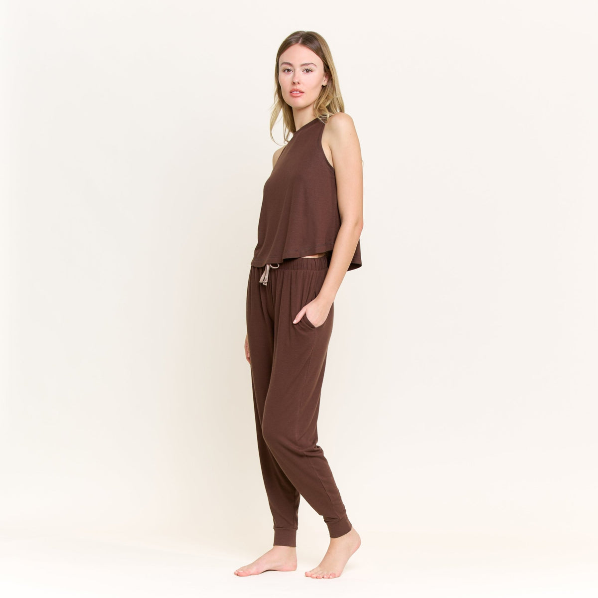 Star Seeker Tank Pant Set in Chocolate - Sleepwear & Loungewear -