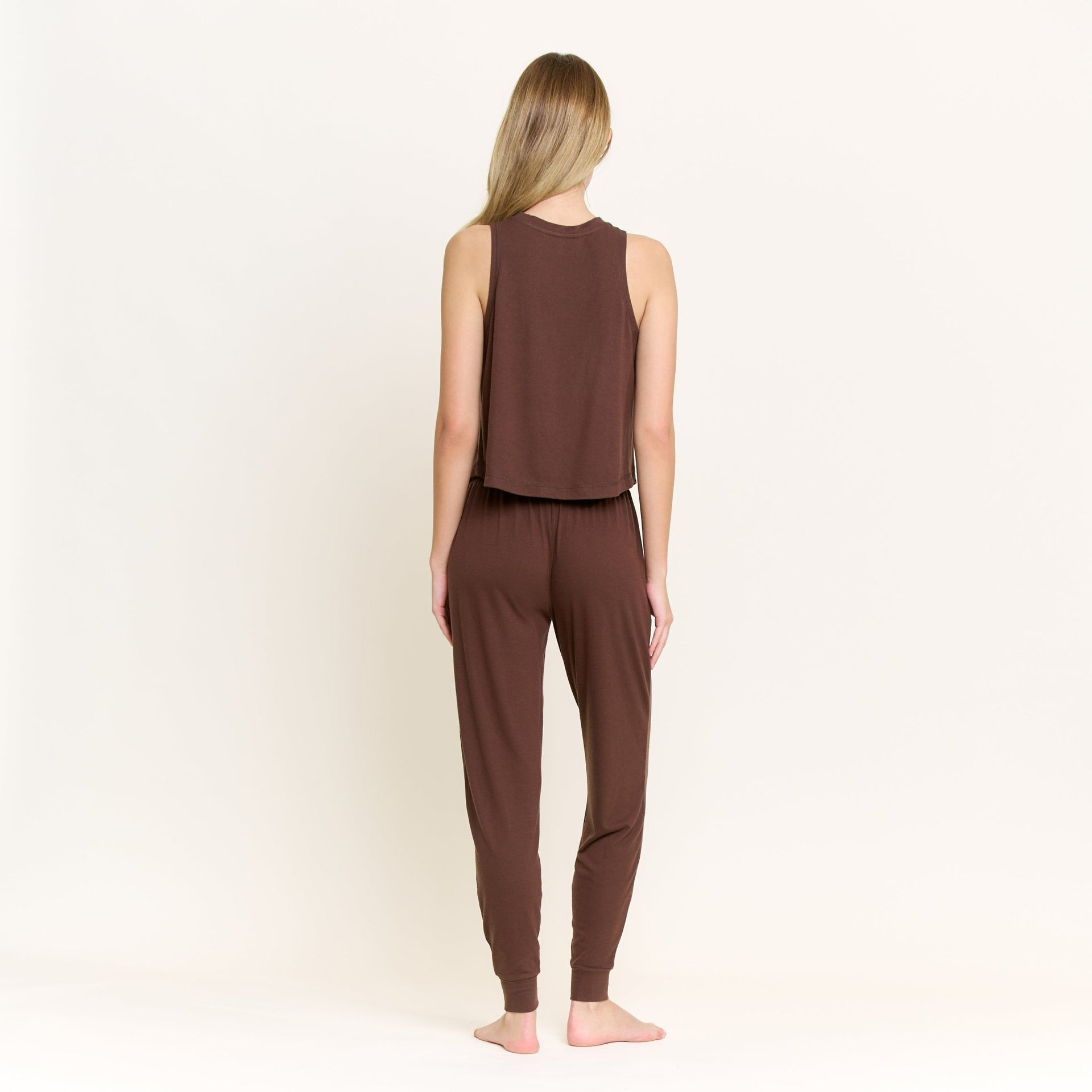 Star Seeker Tank Pant Set in Chocolate - -